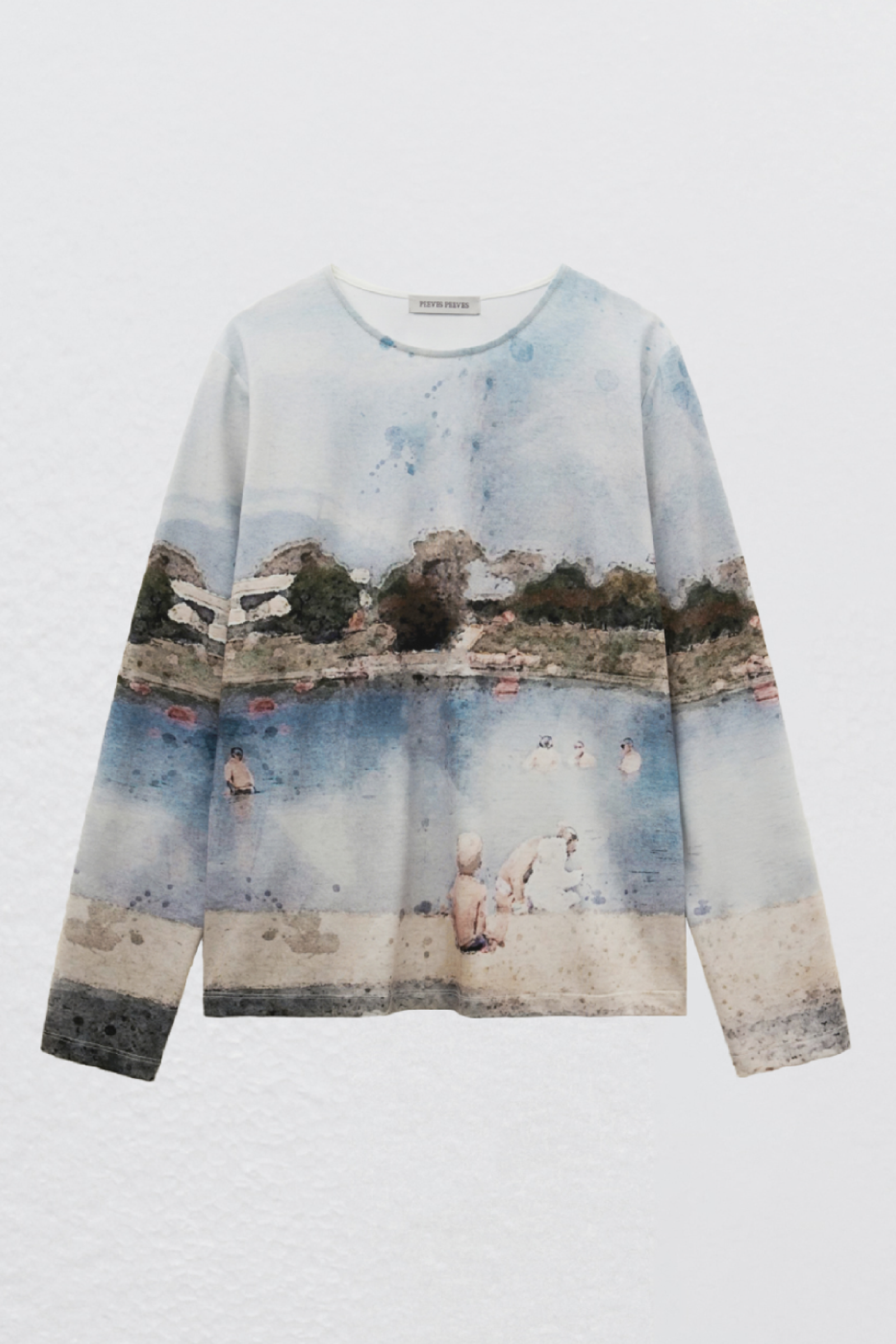 DONAU WATERCOLOR LONG SLEEVE TOP_BLUE