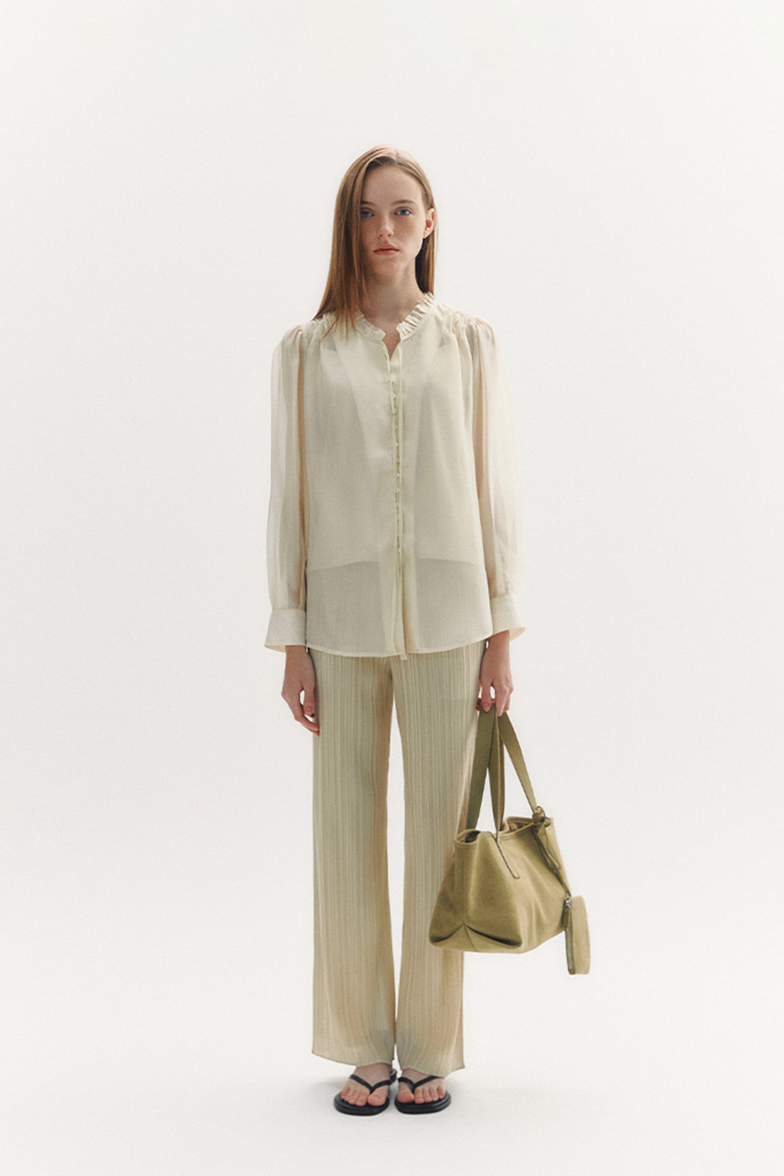 MODERN PLEATS PANTS_BEIGE