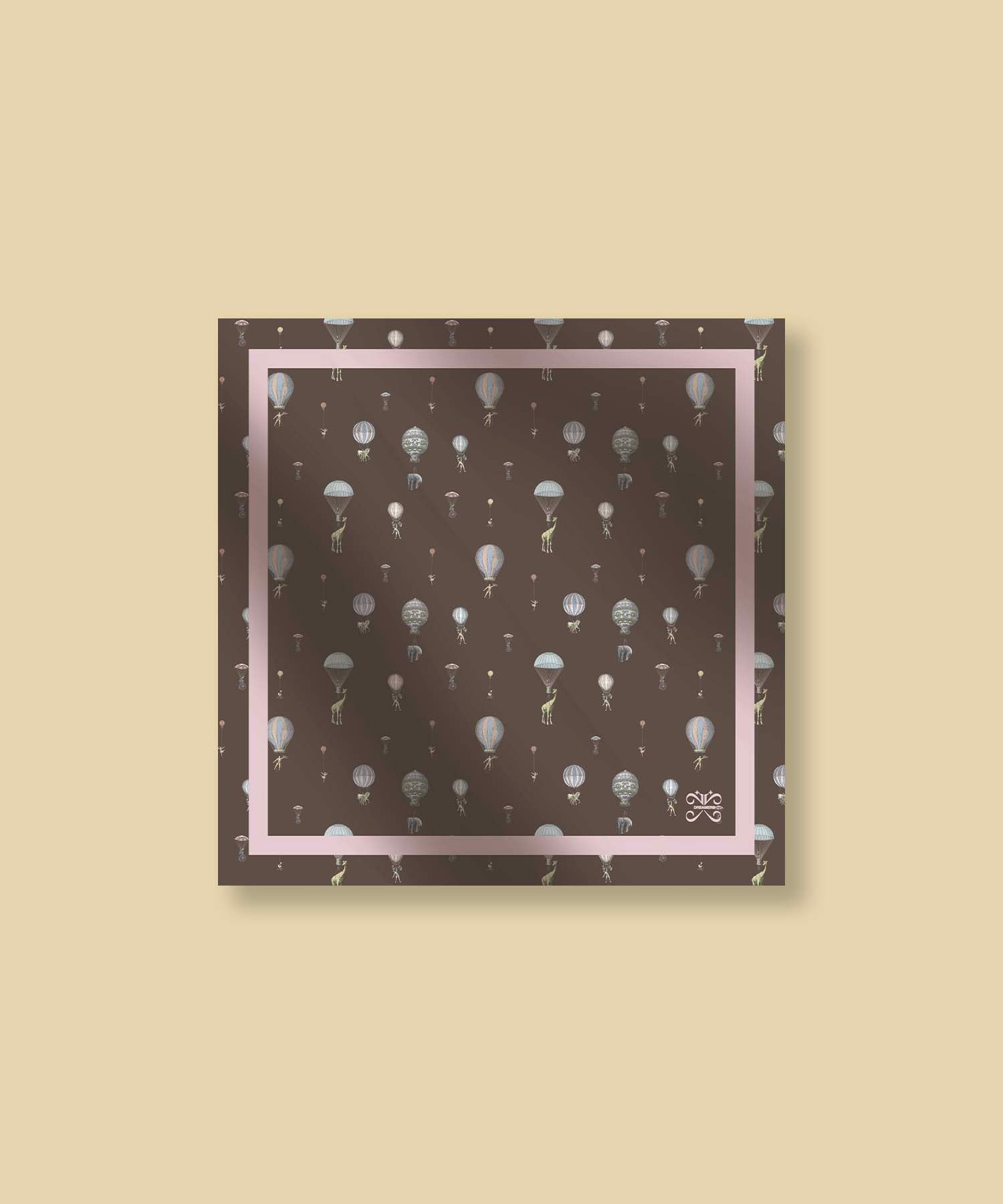 COCOA DREAMVEIL SILK SCARF_BROWN