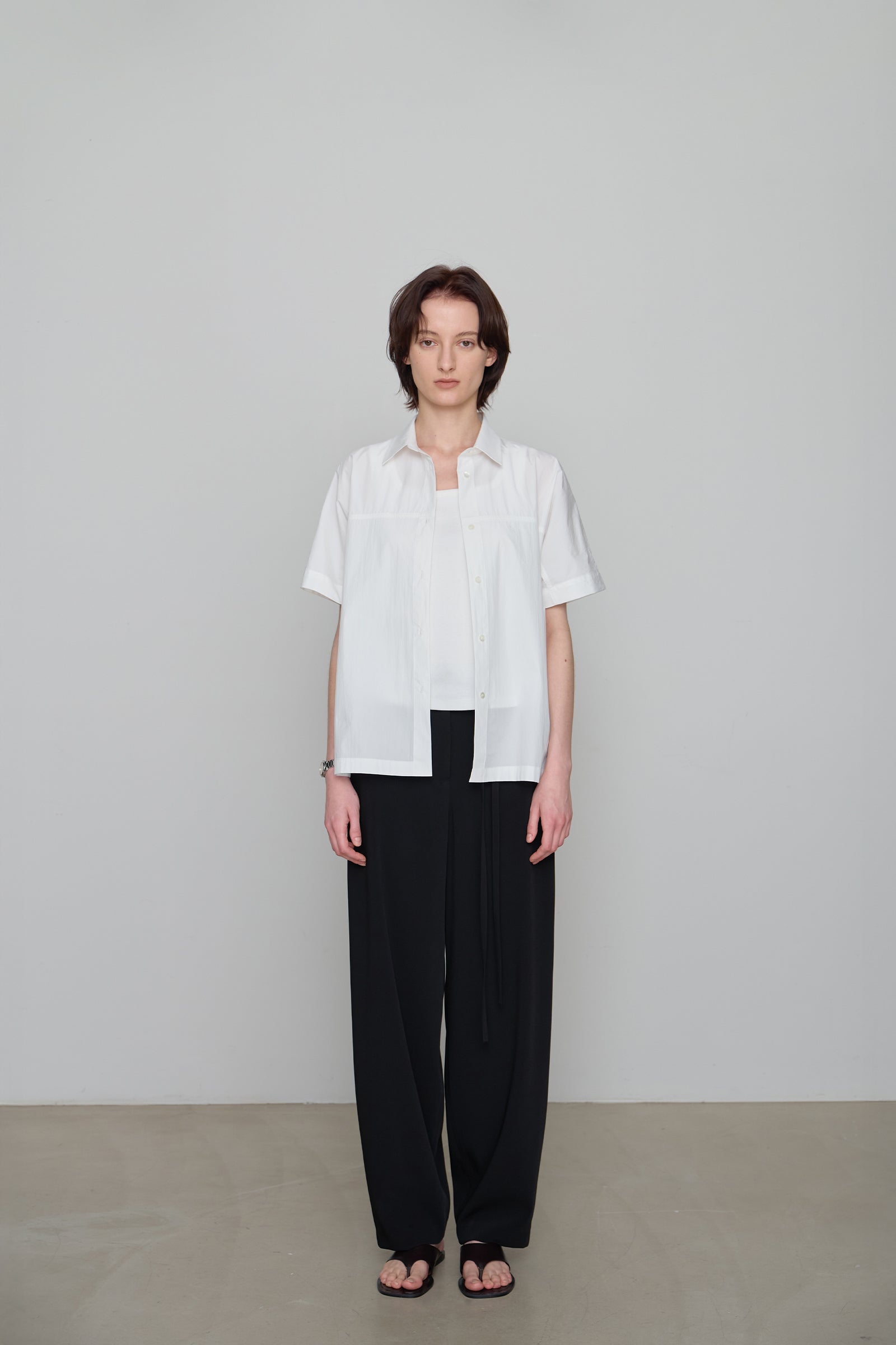 CURVED STRAP PANTS_BLACK