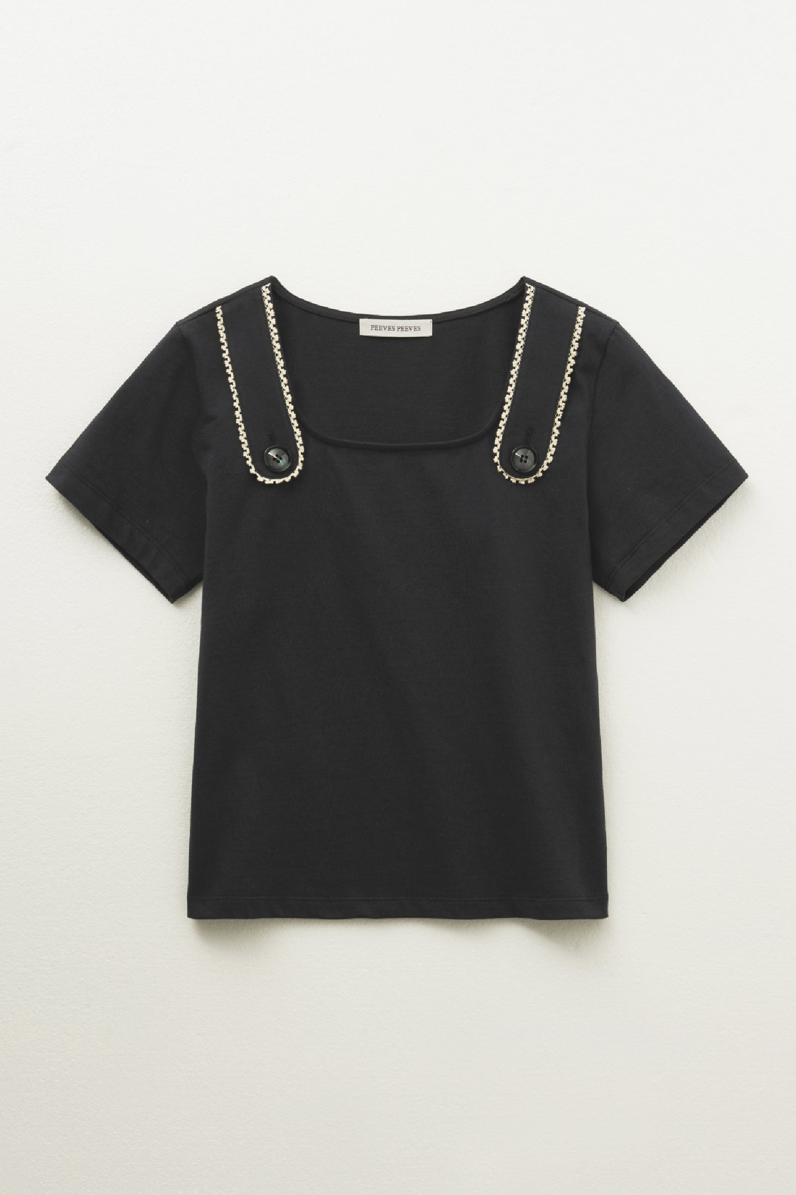 BUTTON STRAP T-SHIRT_NAVY