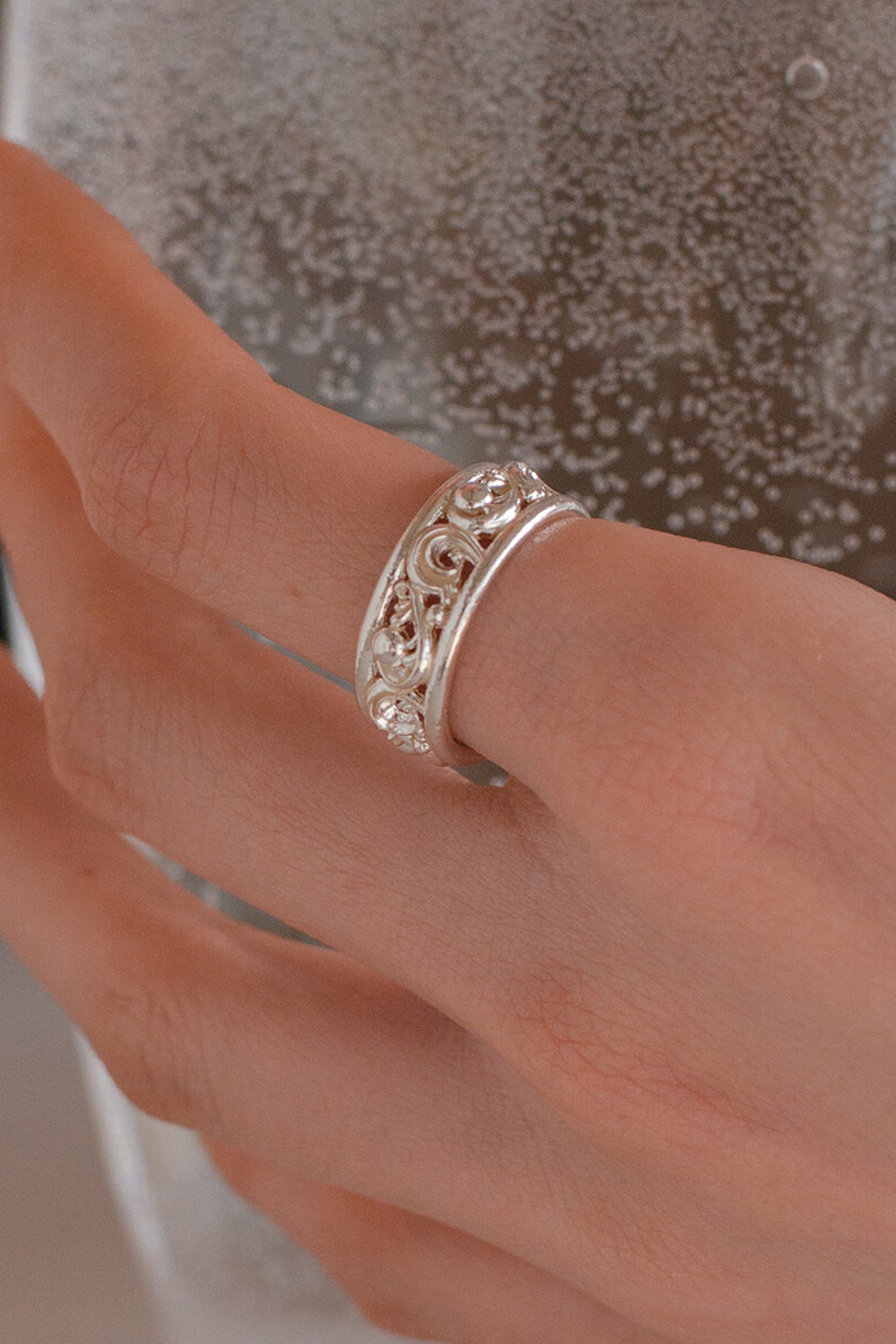 VINE RING_SILVER (MEDIUM)