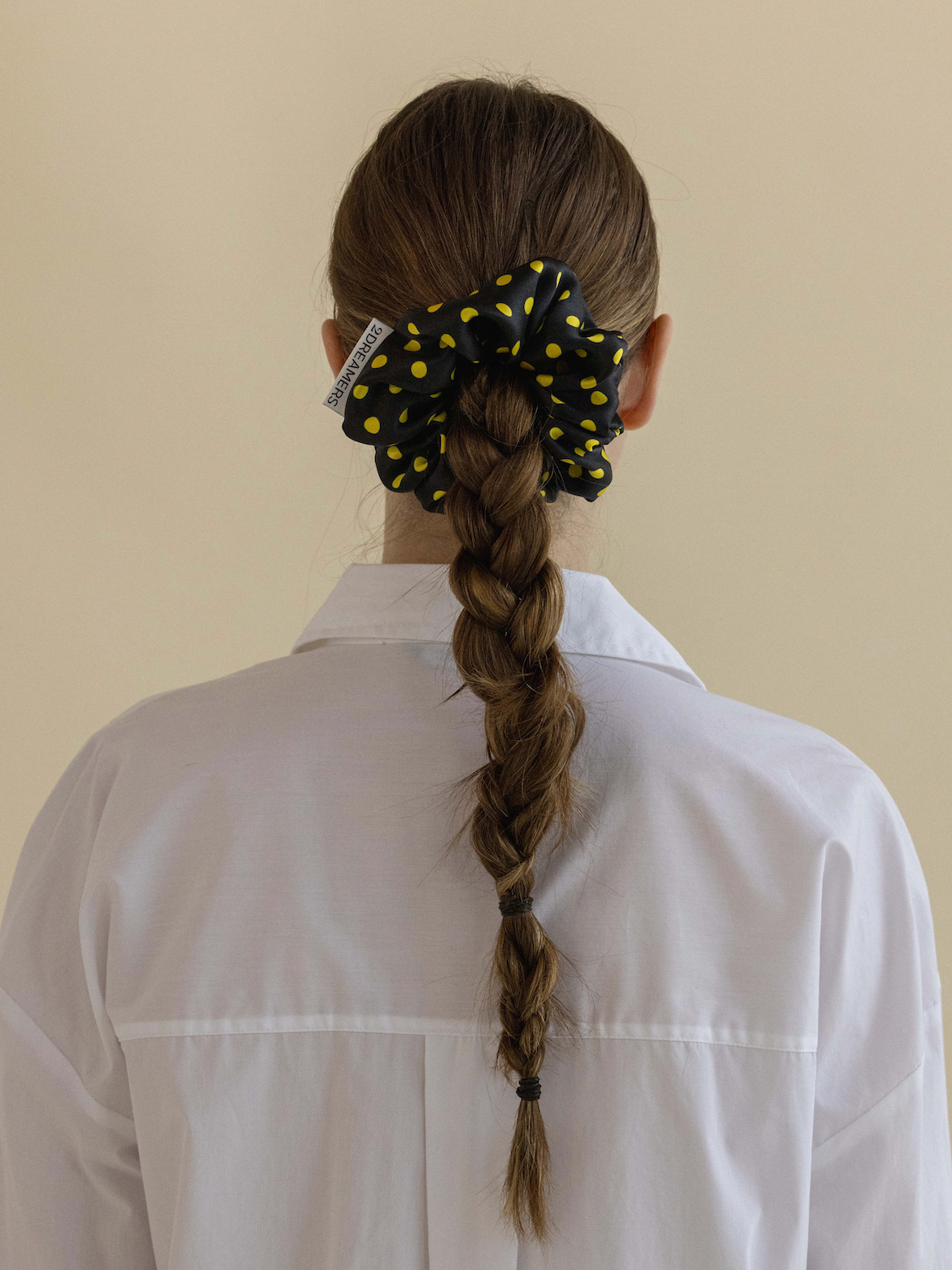 LEMON DOT SCRUNCHIE_BLACK