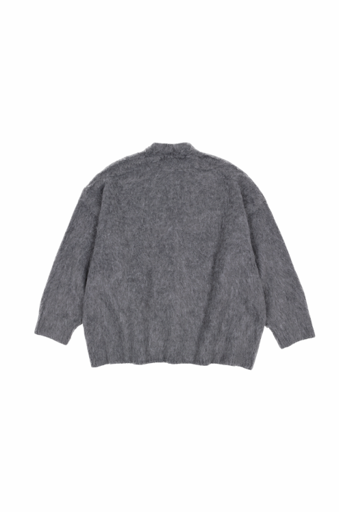 HAIRY BRUSH MIDI CADIGAN_GREY