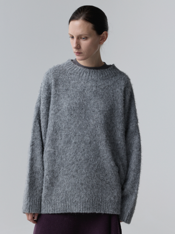 BRUSHED BLEND PULLOVER_GREY