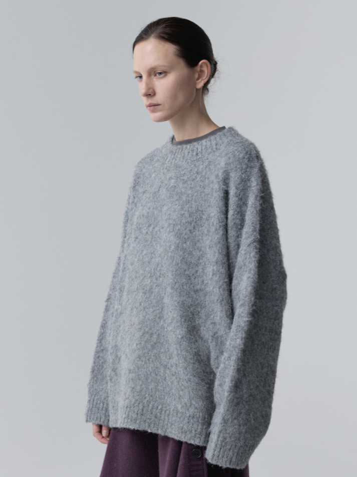 BRUSHED BLEND PULLOVER_GREY