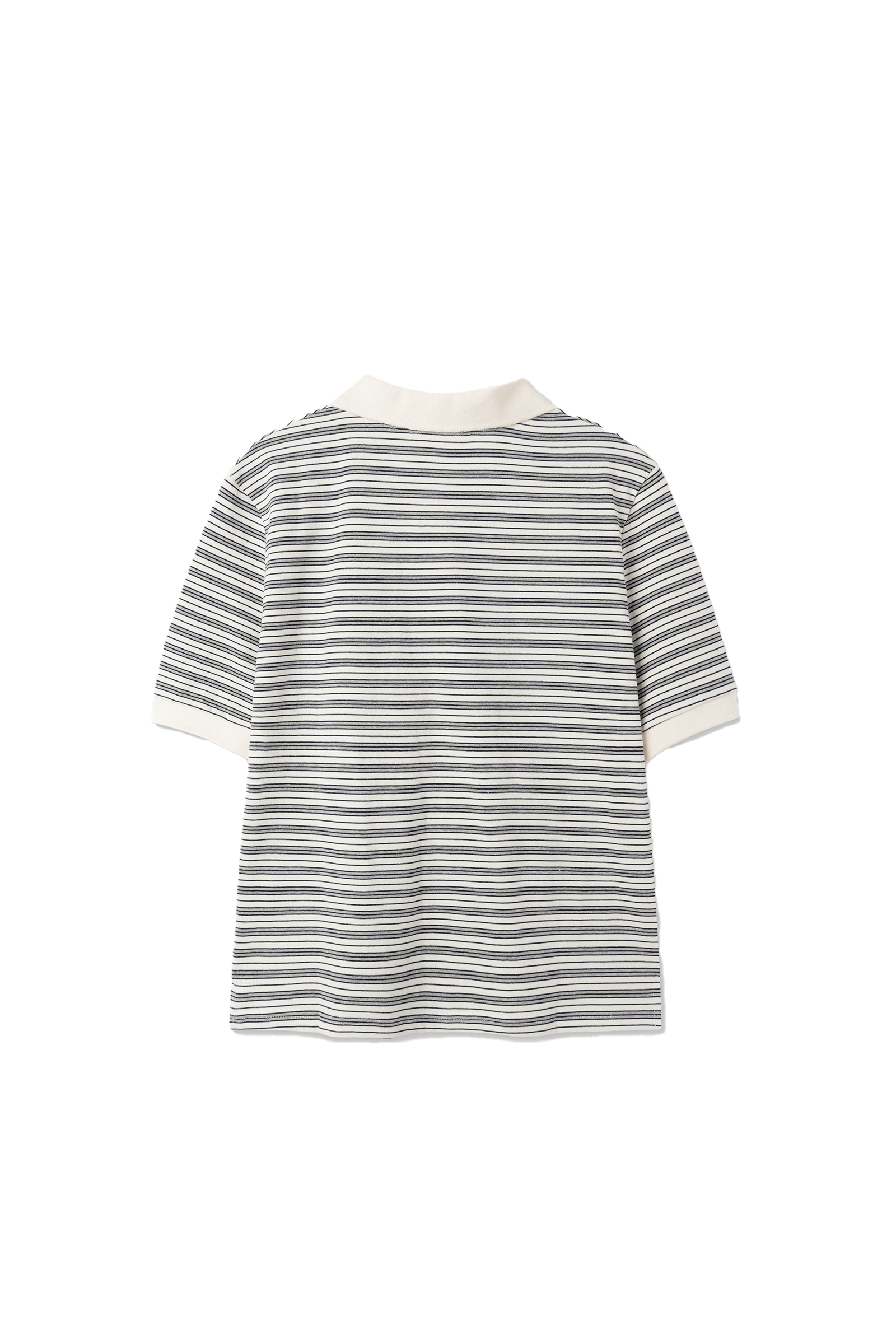 BUTTON STRIPE T-SHIRT_IVORY