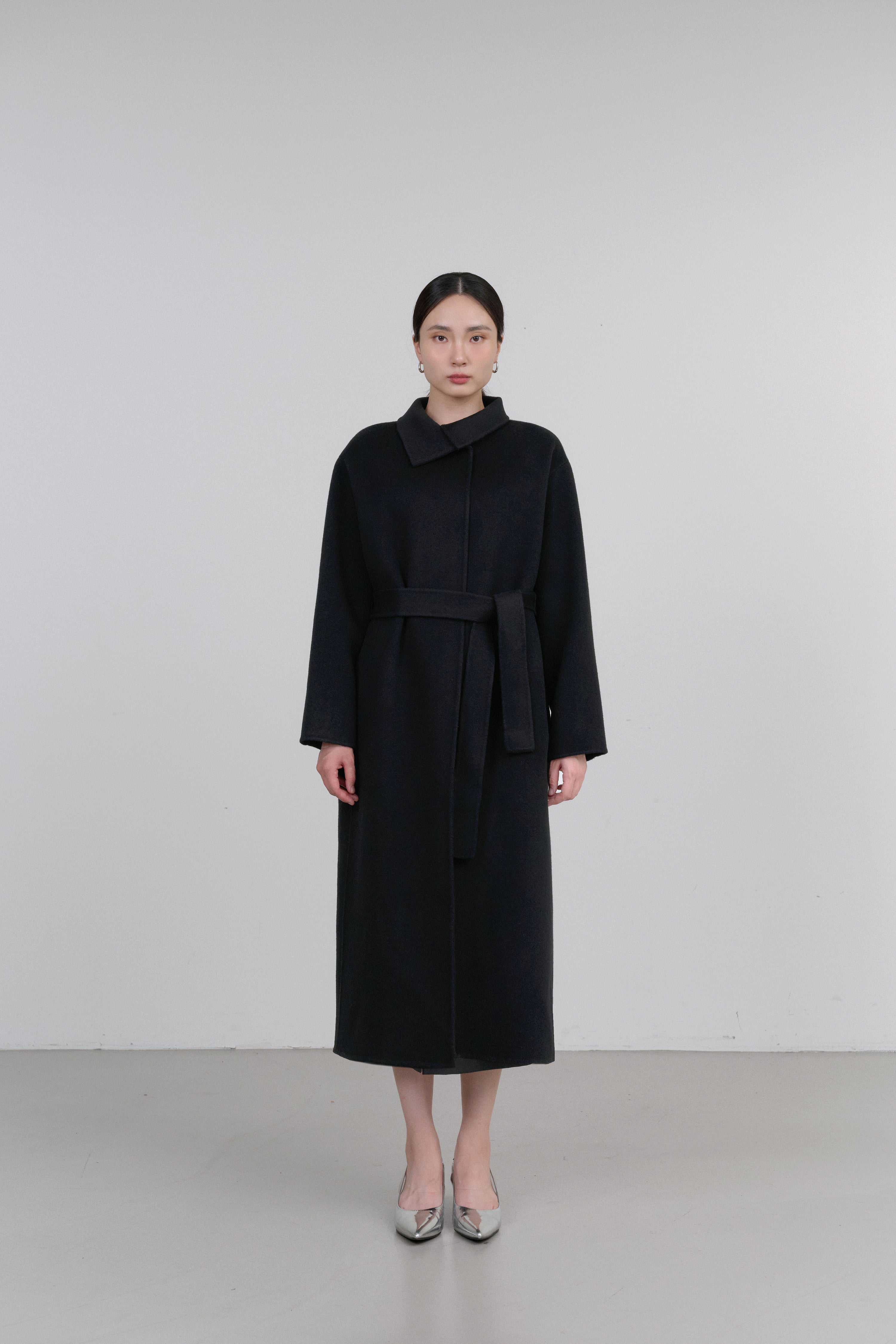 UNBAL COLLAR HANDMADE CASHMERE COAT_BLACK