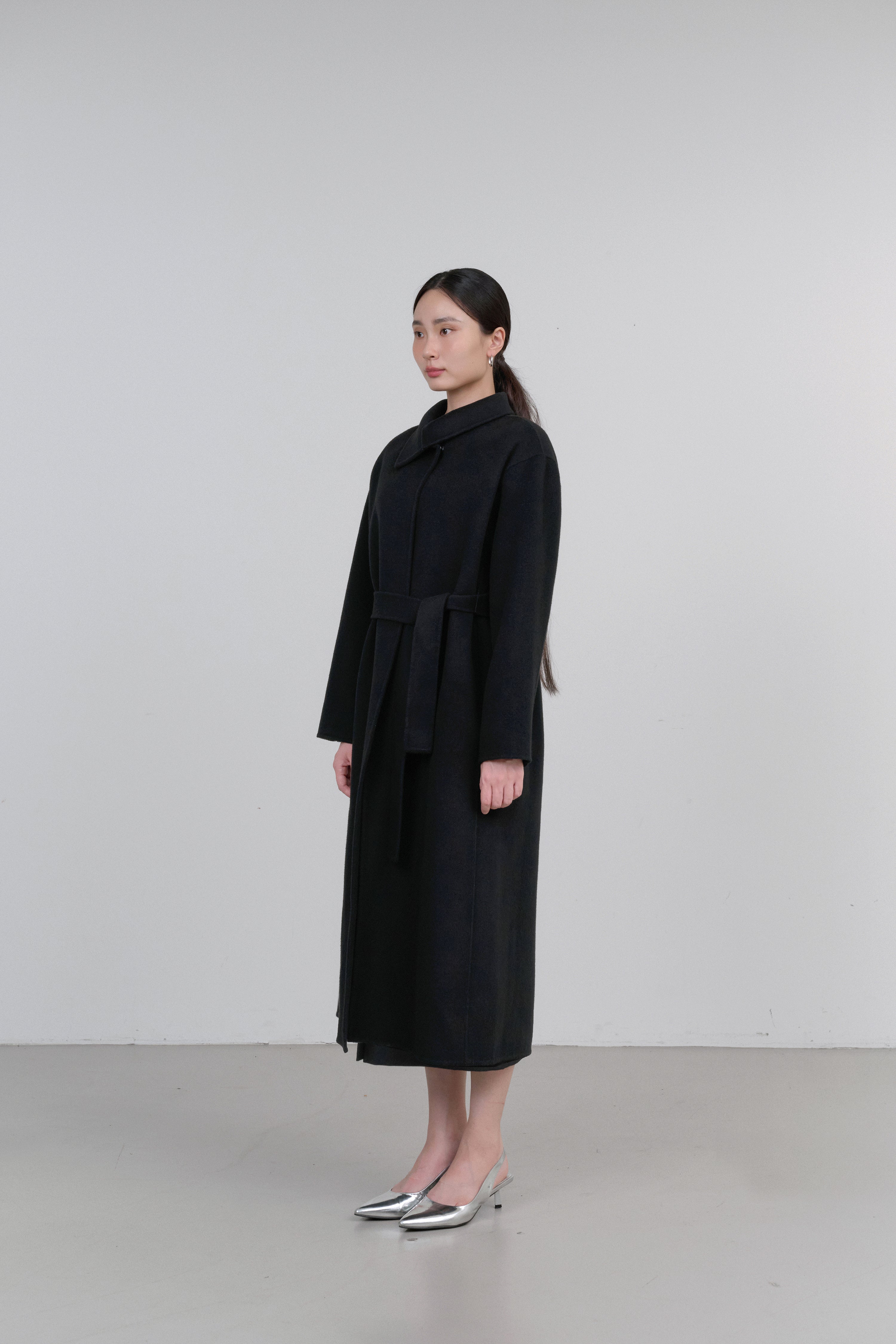 UNBAL COLLAR HANDMADE CASHMERE COAT_BLACK