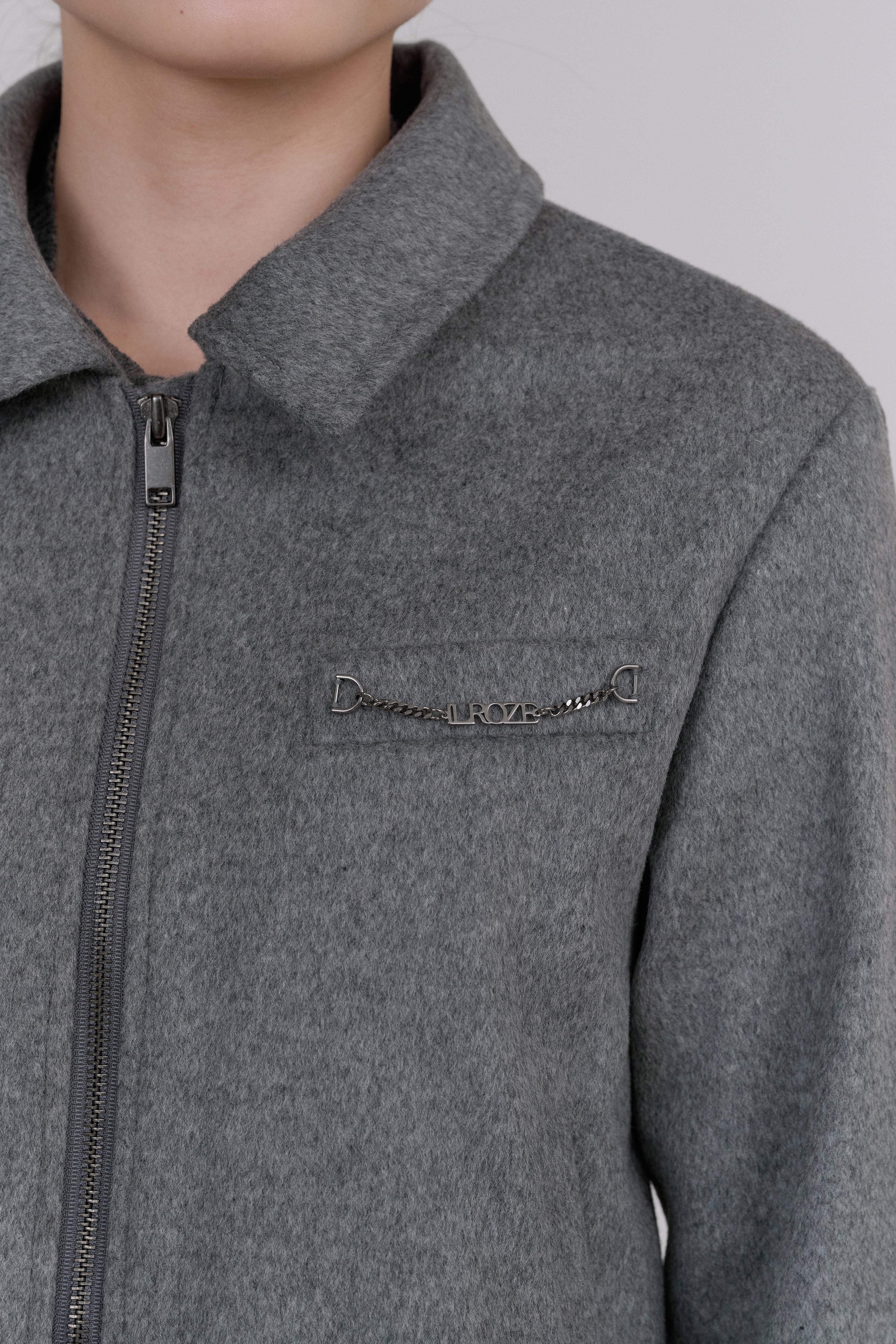 CHAIN WOOL JACKET_GREY