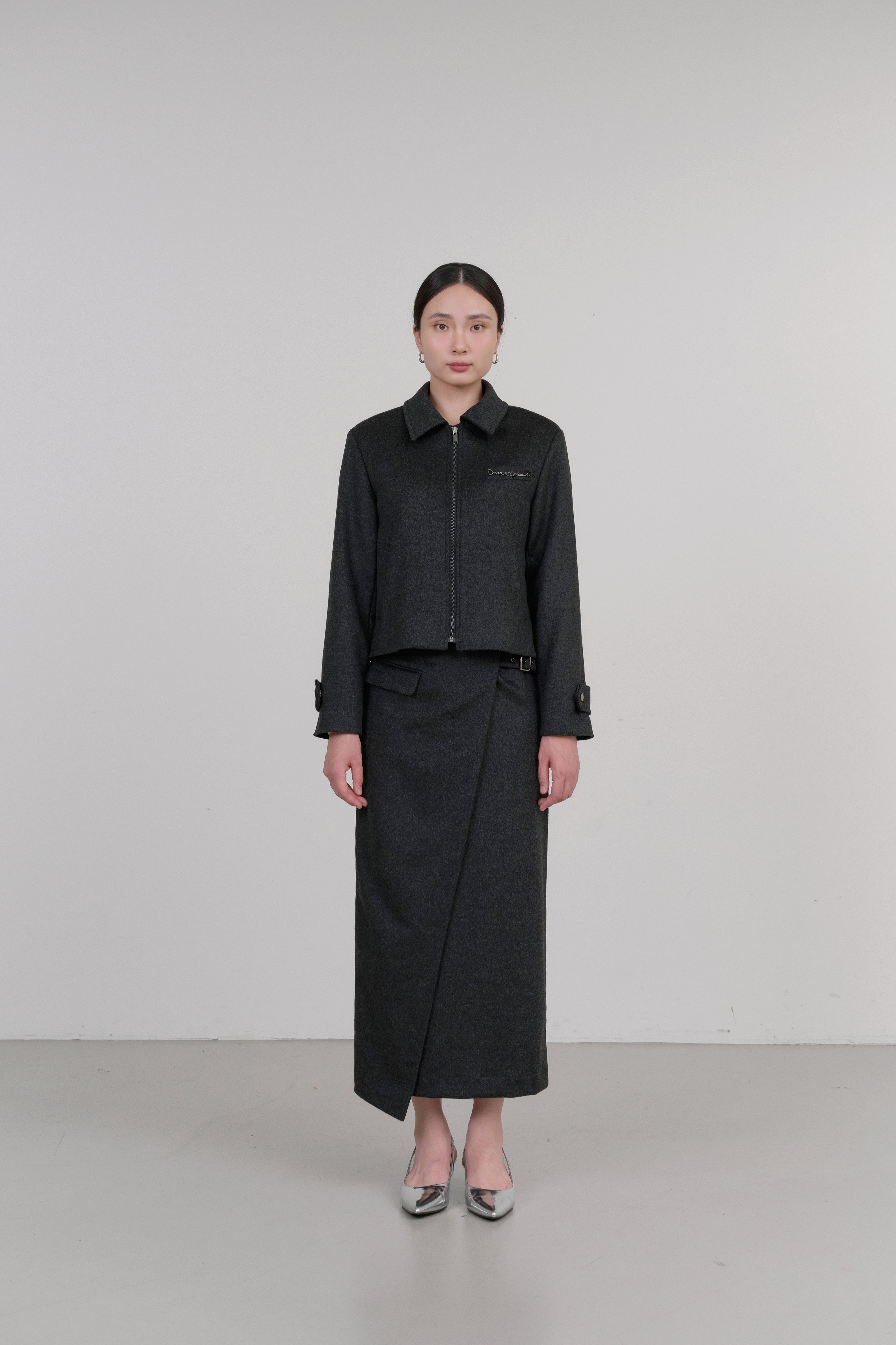 CHAIN WOOL JACKET_CHARCOAL