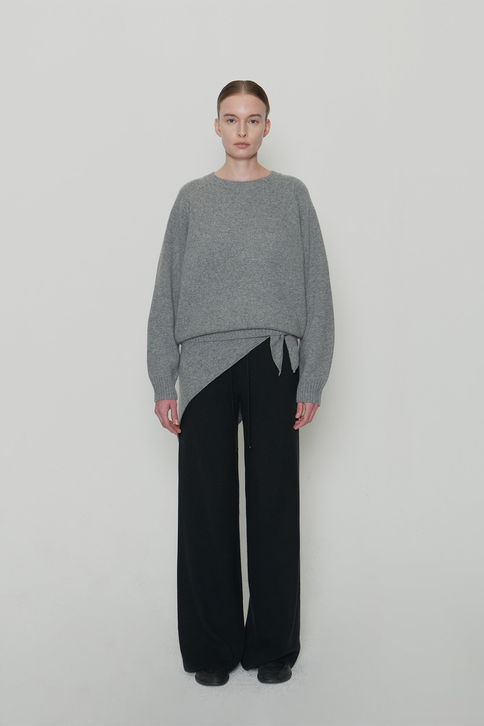 CASHMERE MOSS ROUND KNIT_GRAY