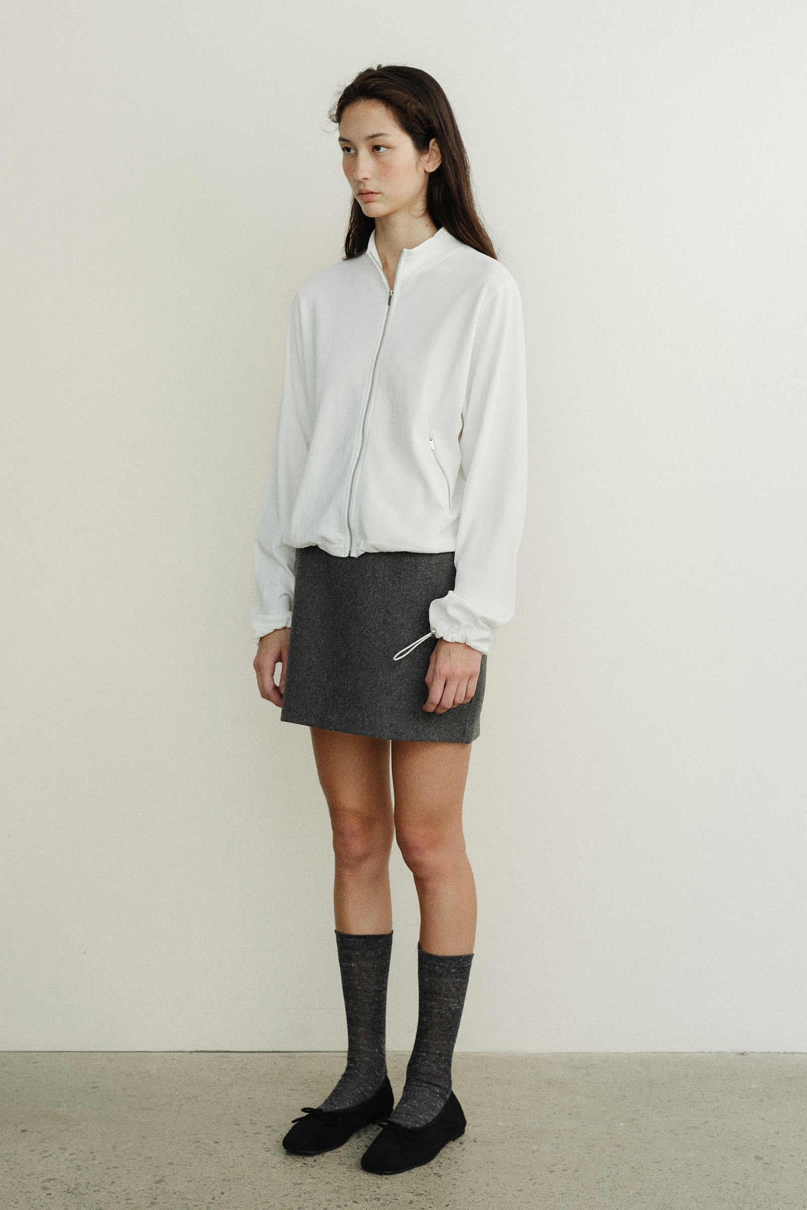 HEATHER MINI SKIRT_CHARCOAL