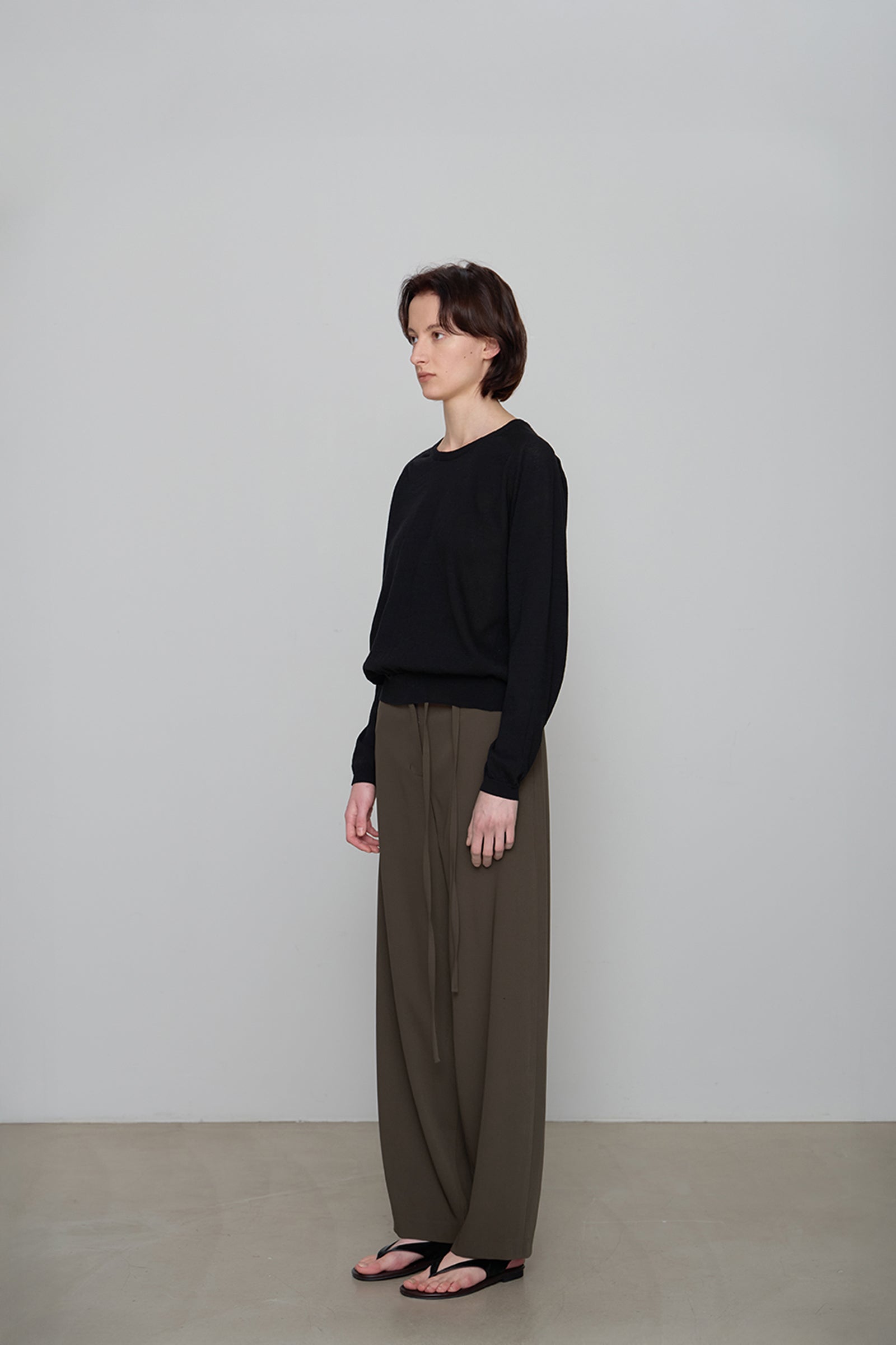 CURVED STRAP PANTS_BROWN