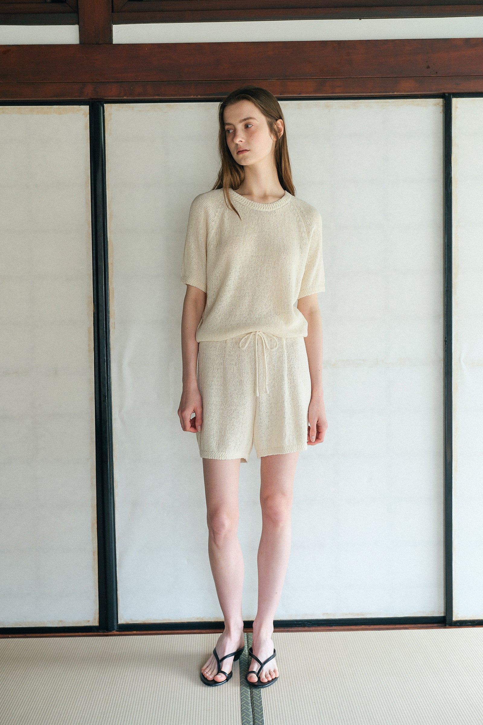 HARRIETTE KNIT SHORTS_CREAM