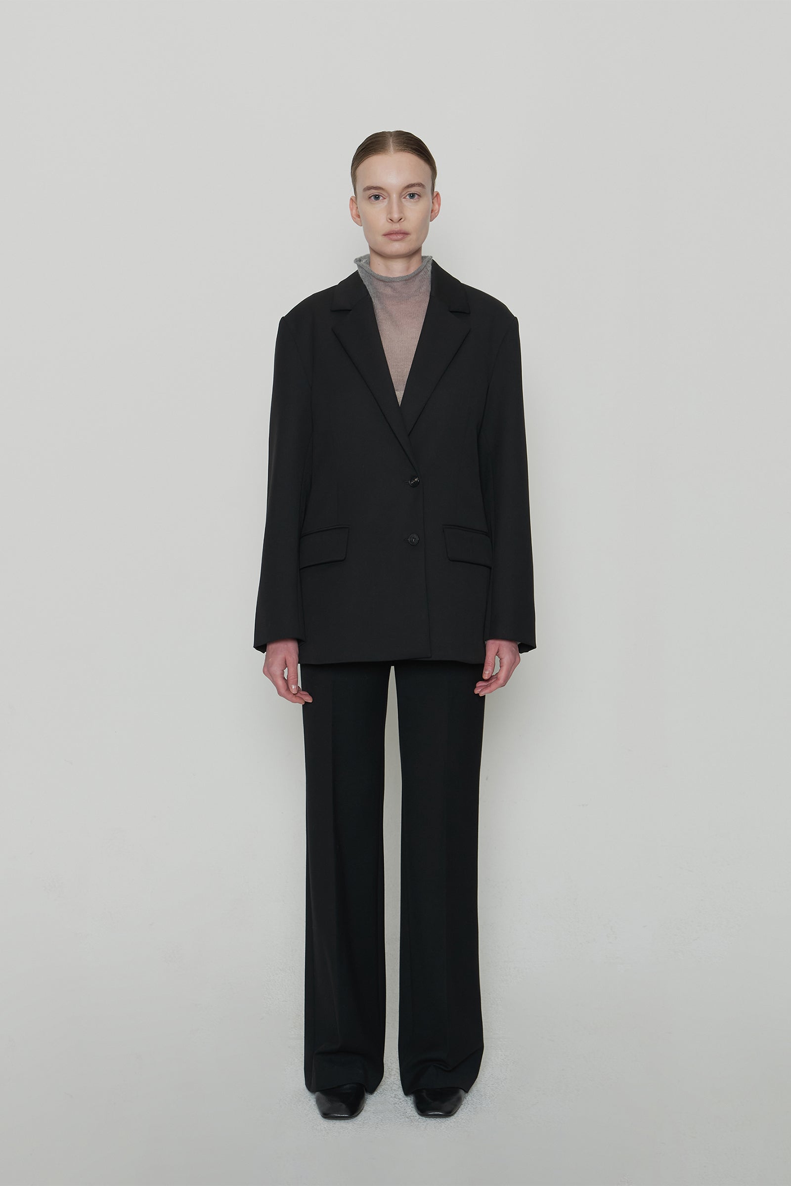 DOUBLE BREASTED OVERSIZED JACKET_BLACK