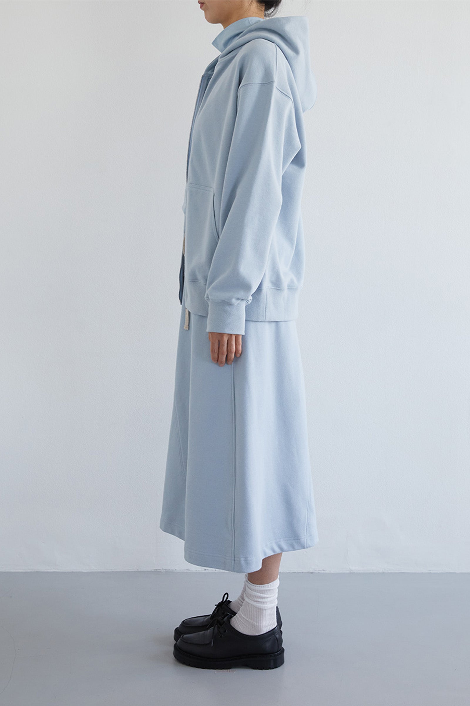 VINTAGE TERRY HOOD ZIPPER_LIGHT BLUE
