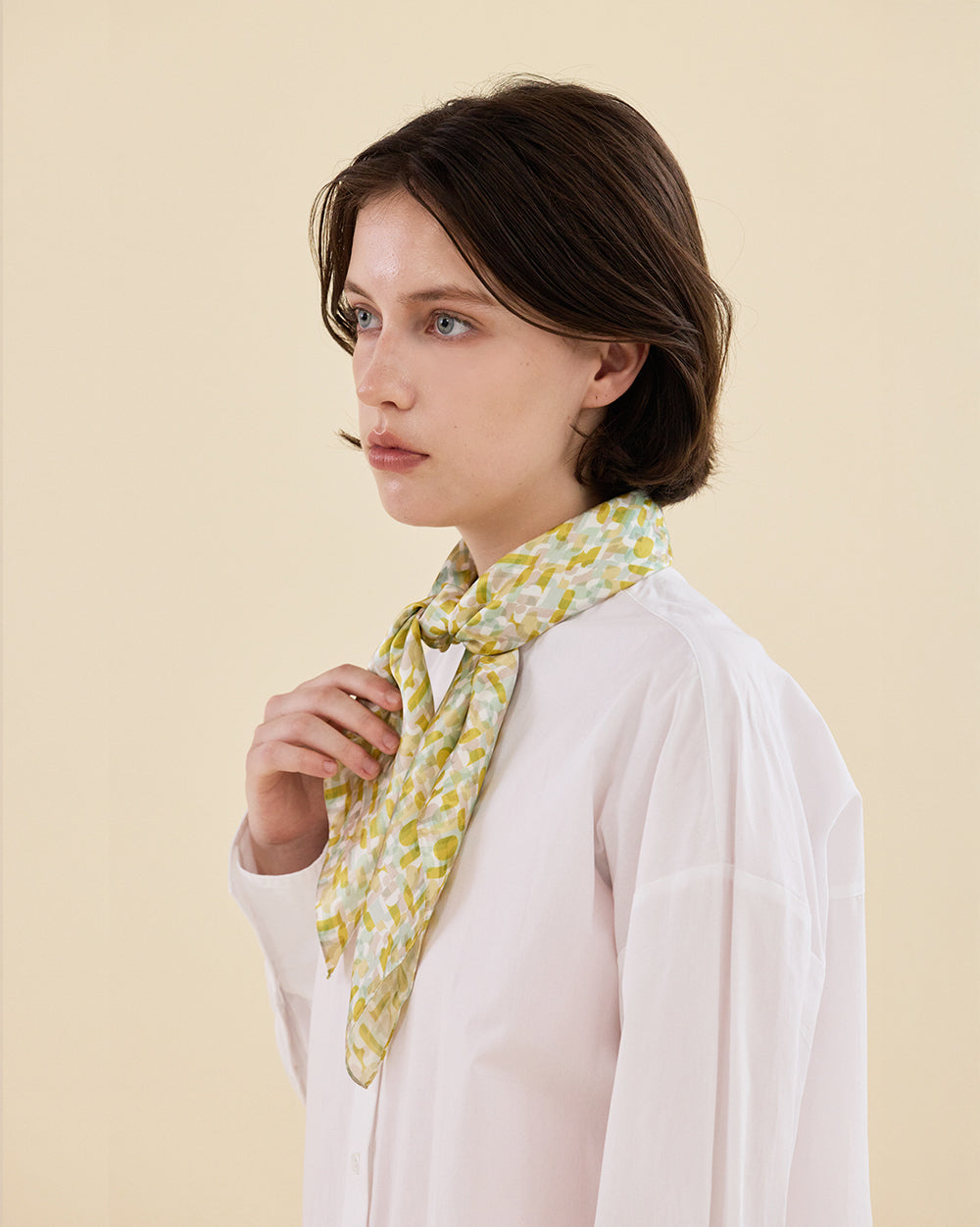 GOLDEN SHAPES SILK SCARF_GOLD