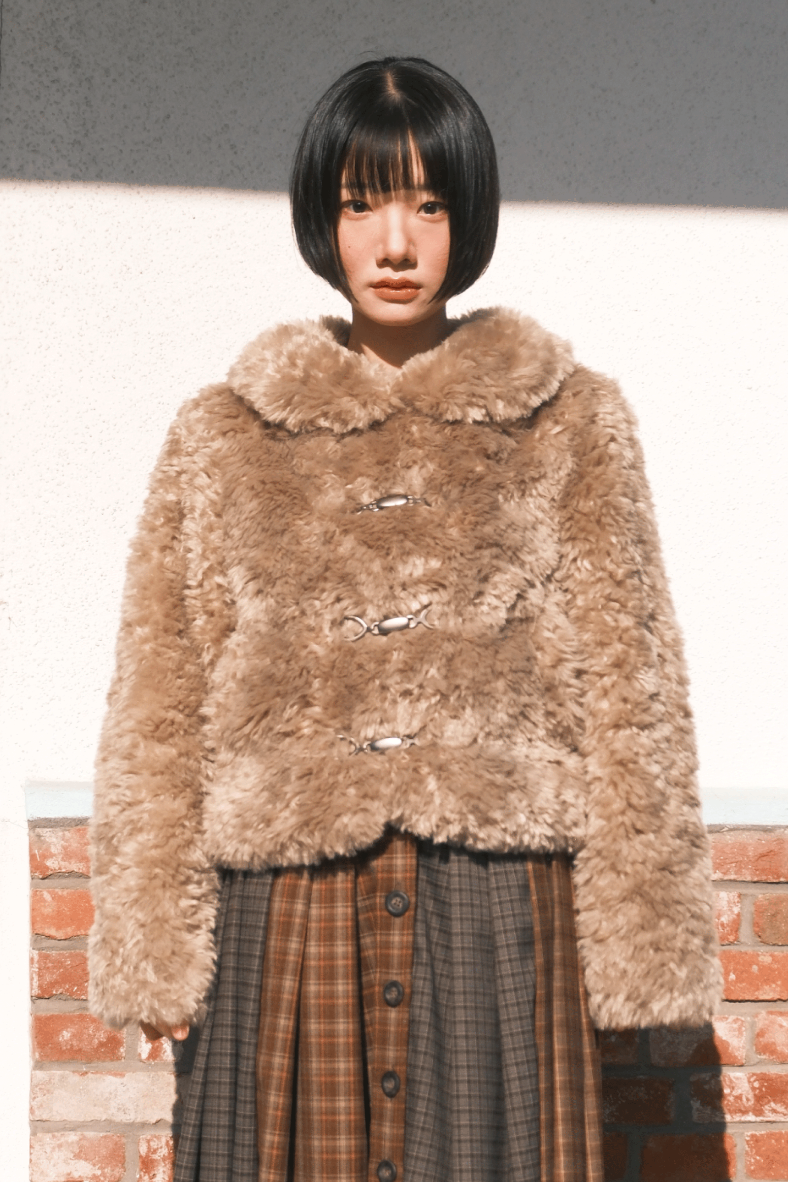 FLUFFY FUR JACKET_BEIGE