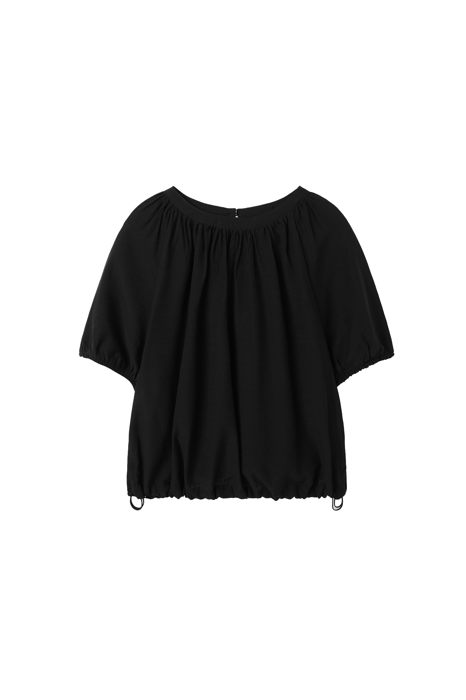 SHIRRING RAGLAN SHIRT_BLACK