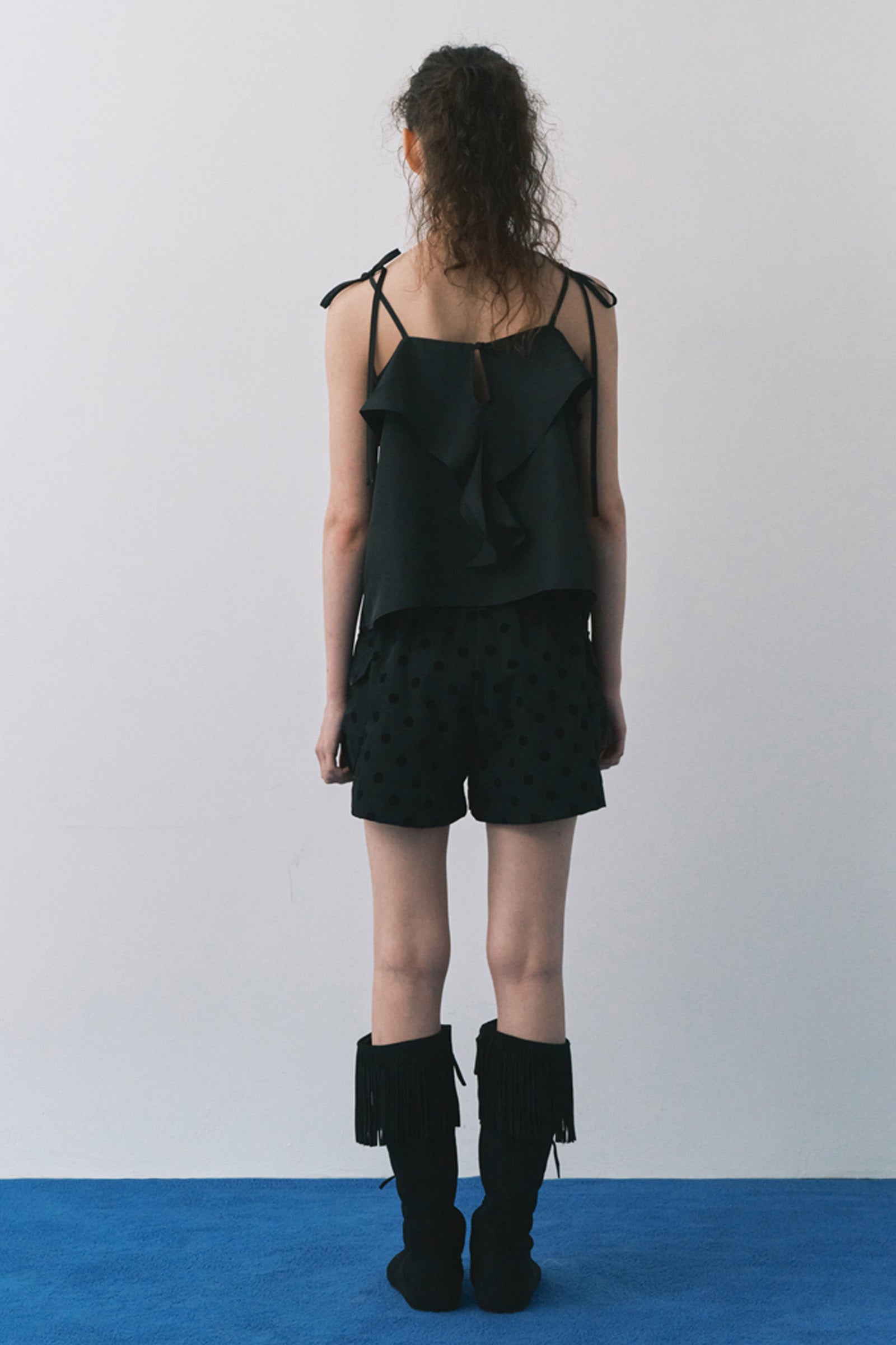 RUFFLE CAMISOLE BLOUSE_BLACK