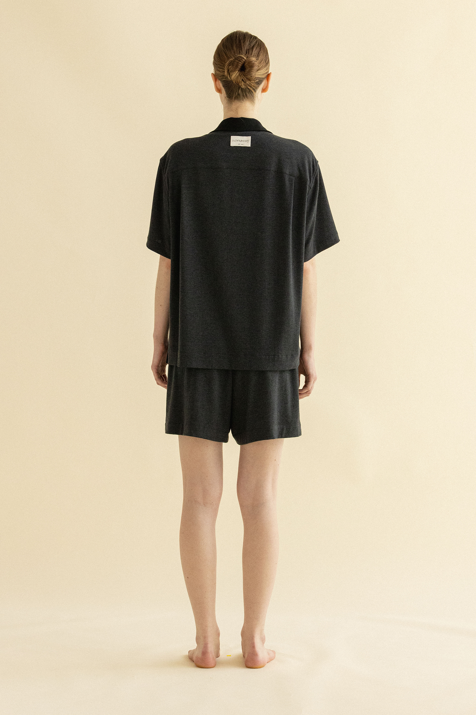 CHARCOAL DROP PAJAMAS SET UP_CHARCOAL