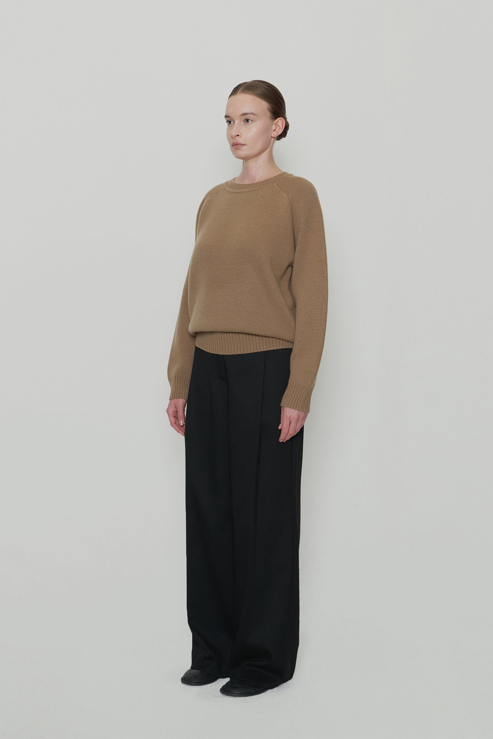 CASHMERE MOSS ROUND KNIT_BEIGE