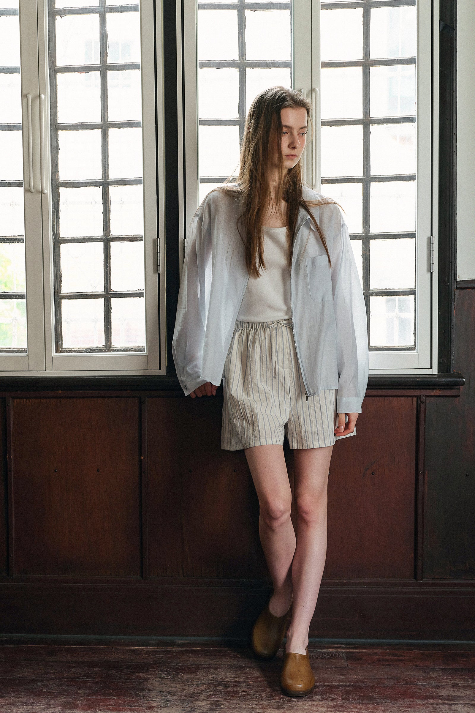 PONS STRIPE SHORTS_STRIPE BLUE