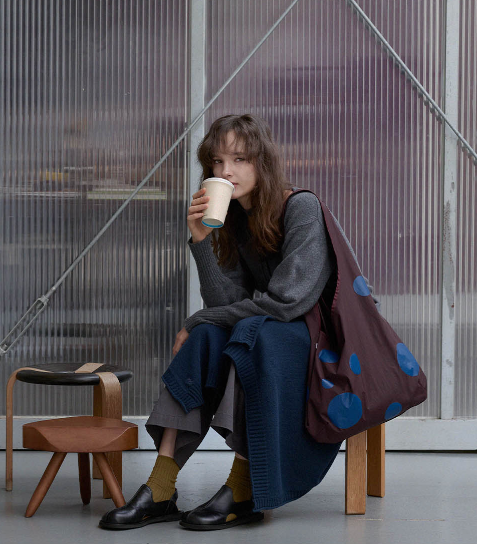 DOT BUBBLE BAG_BROWN