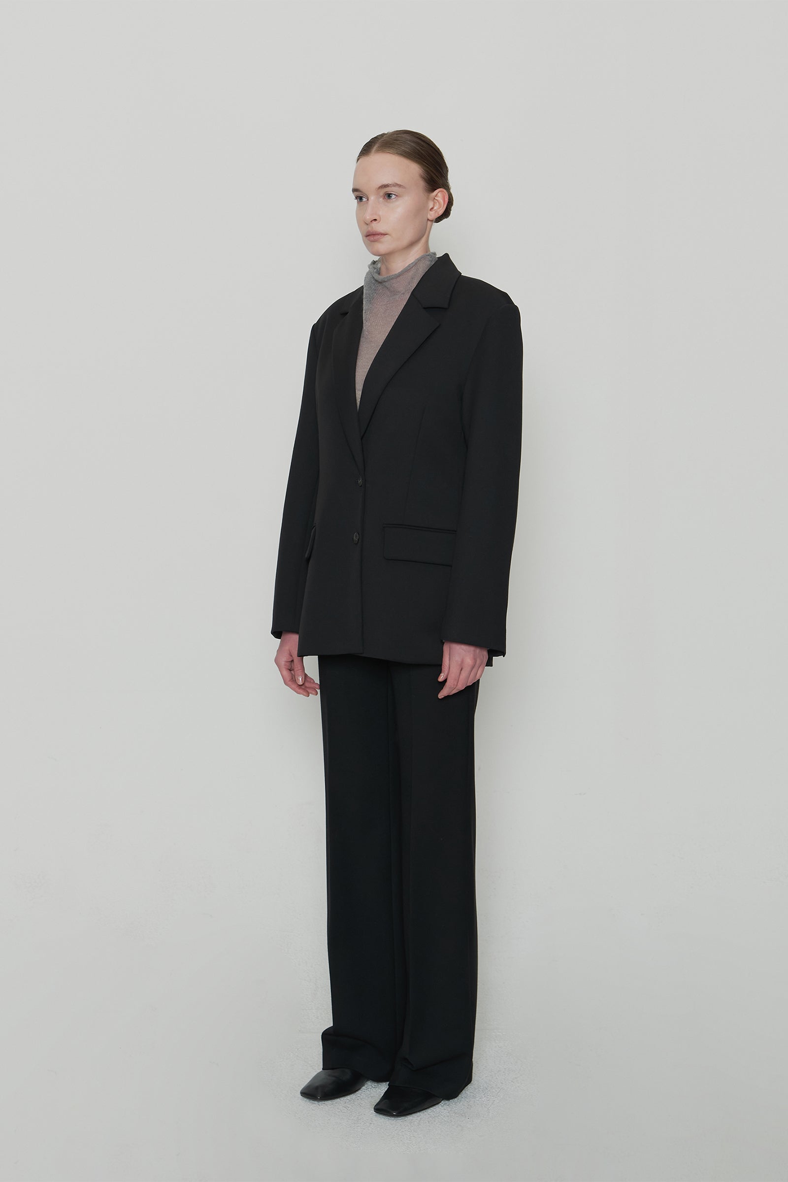 DOUBLE BREASTED OVERSIZED JACKET_BLACK