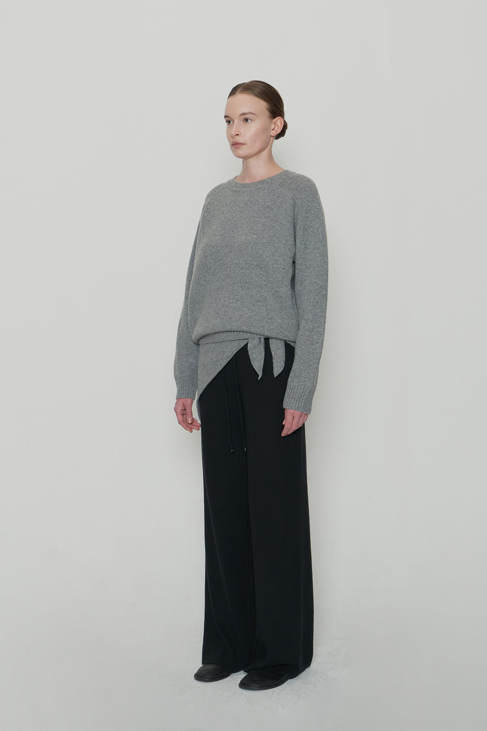 CASHMERE MOSS ROUND KNIT_GRAY