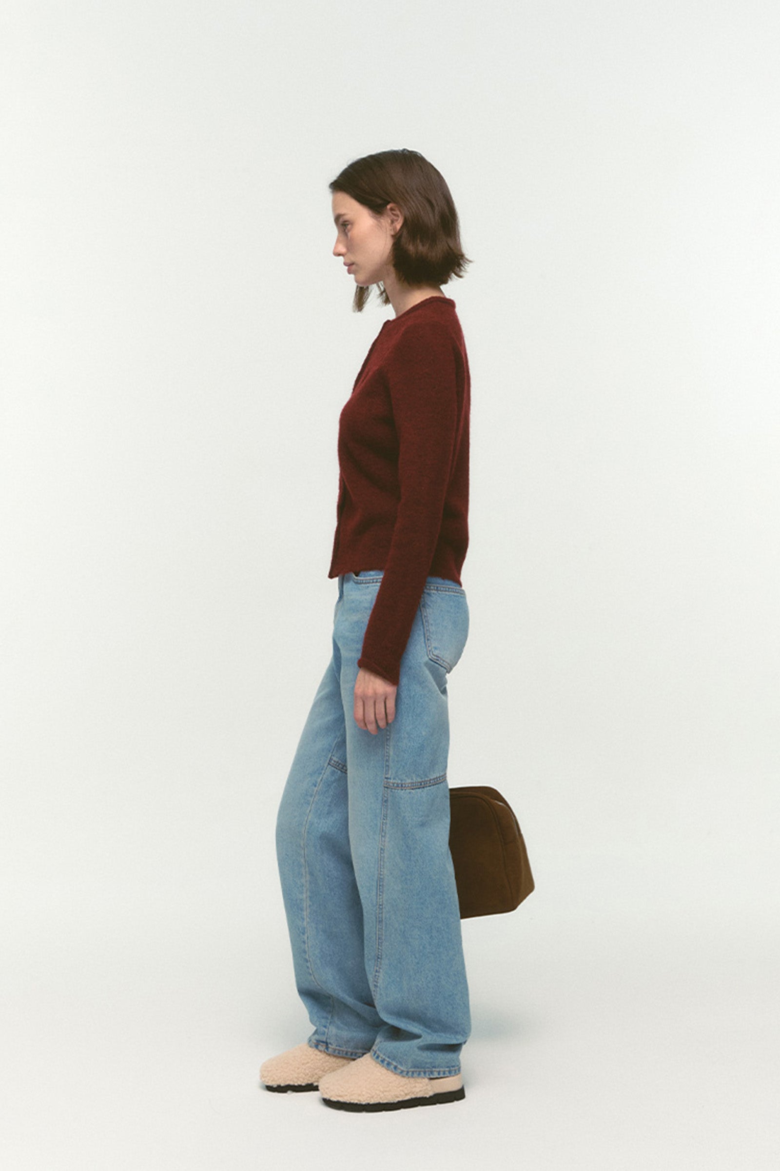 WOOL BLENDED CARDIGAN_RED