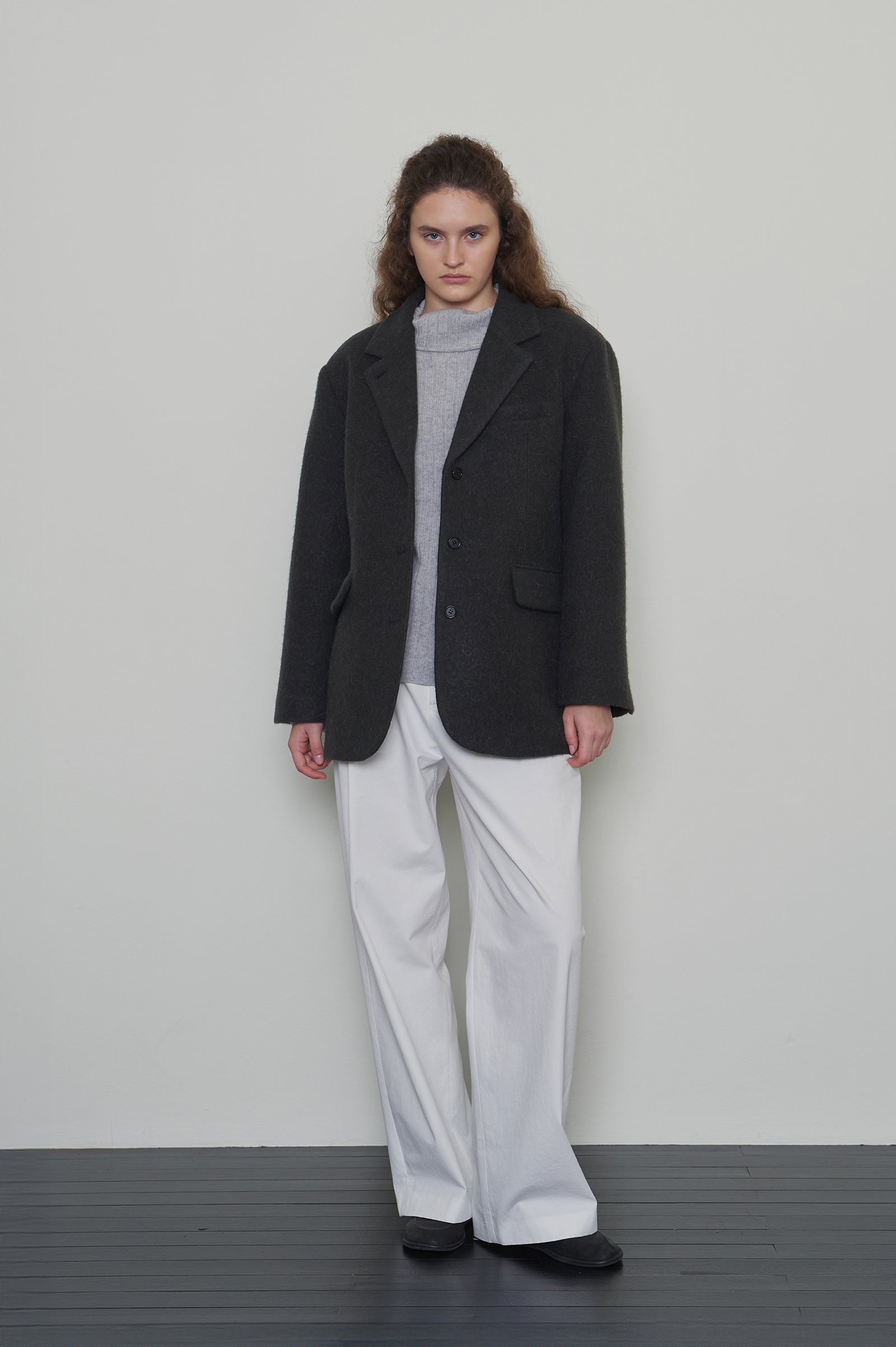 ALPACA HEAVY BLAZER COAT_CHARCOAL