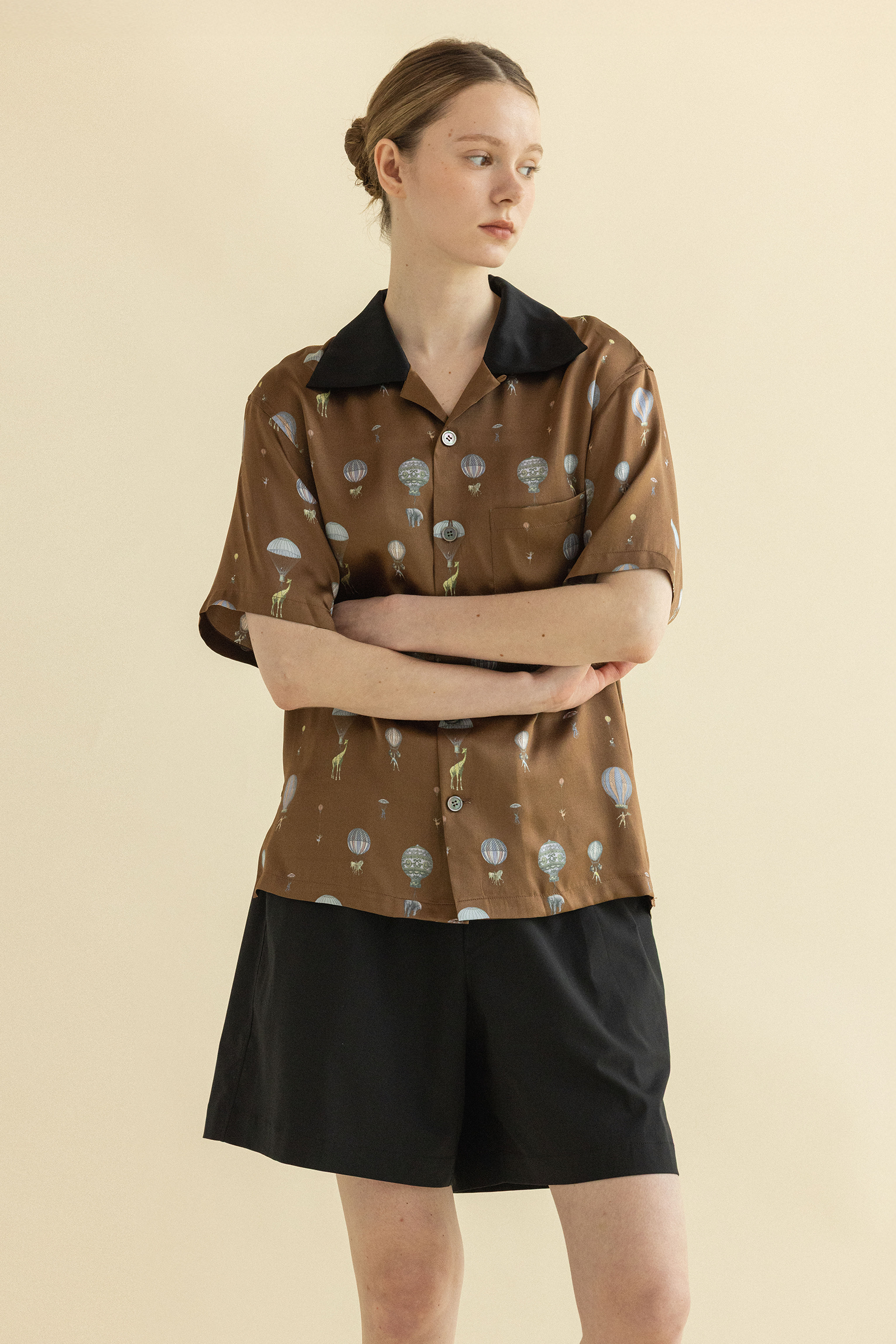 DREAM PARADE BOWLING SHIRT_BROWN