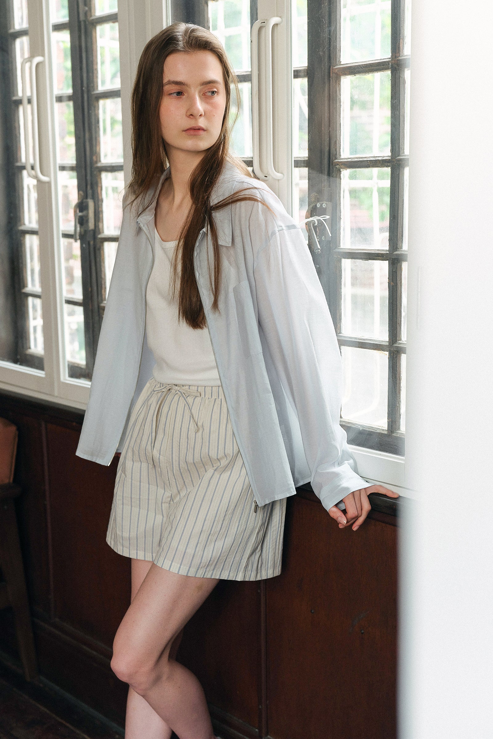 PONS STRIPE SHORTS_STRIPE BLUE