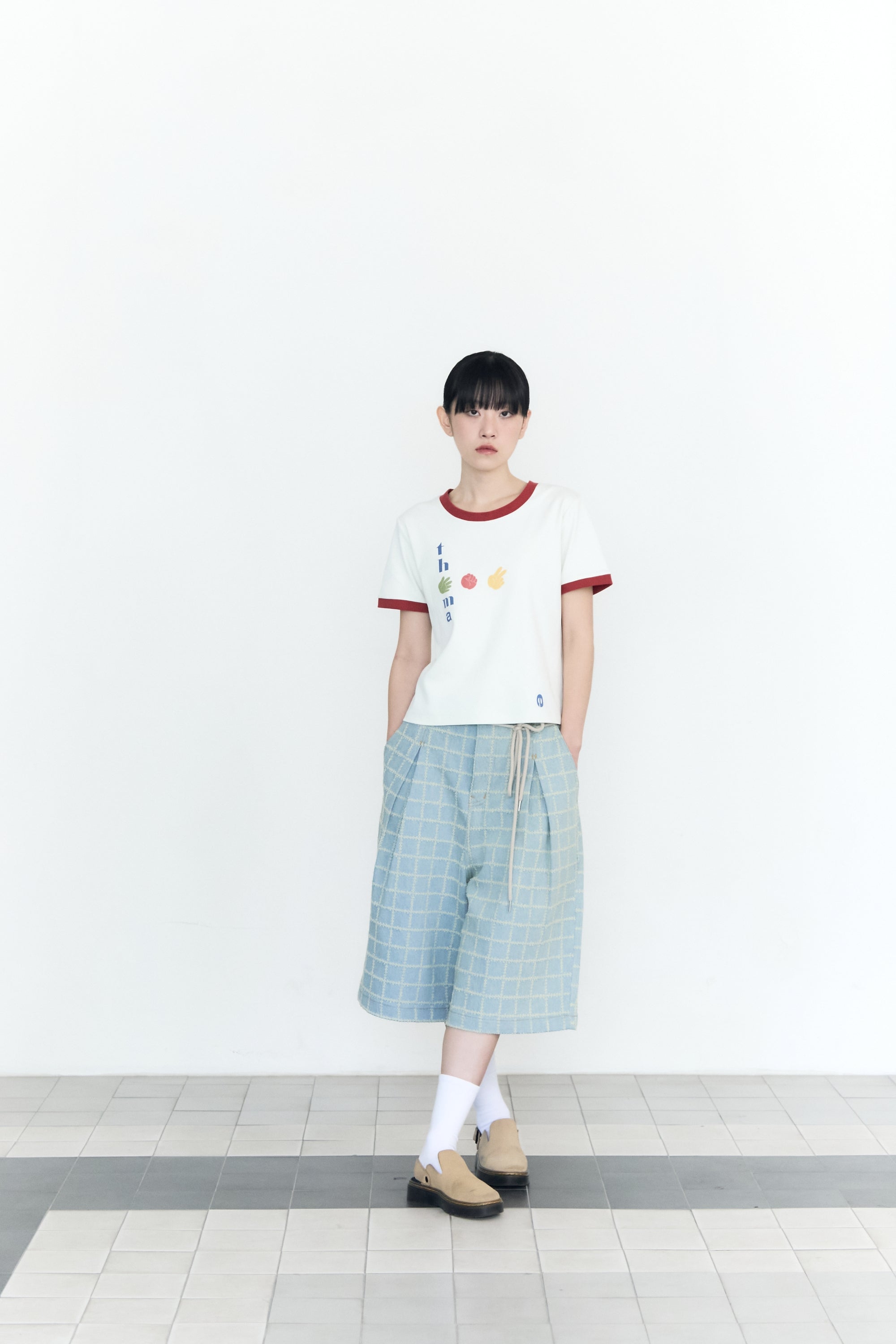 DRAWSTRING SQUARE DENIM BERMUDA_LIGHT BLUE