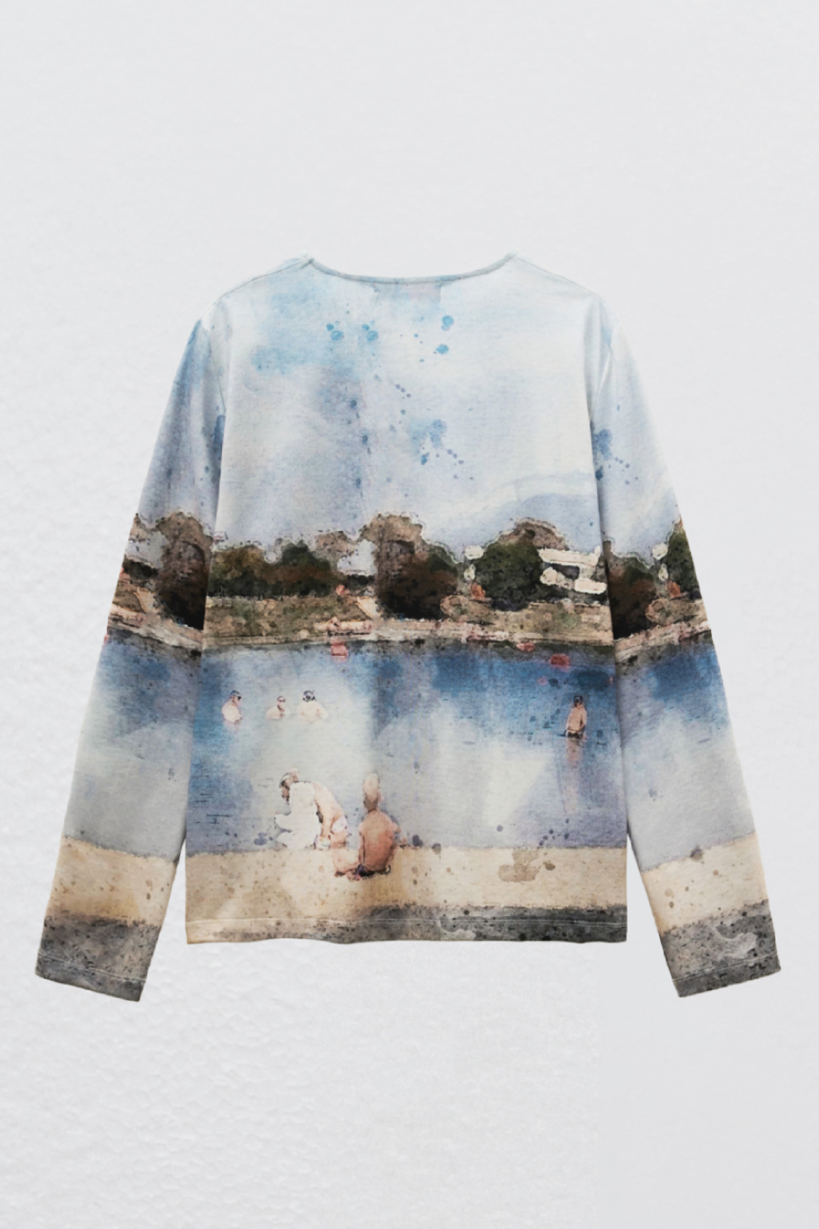 DONAU WATERCOLOR LONG SLEEVE TOP_BLUE
