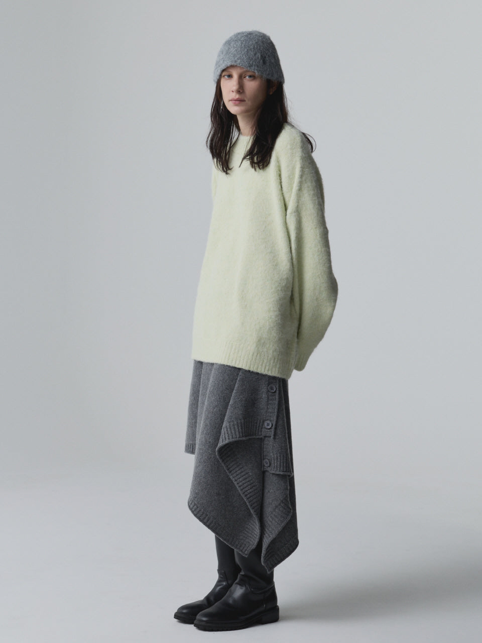 MODULAR WRAP SKIRT_GREY