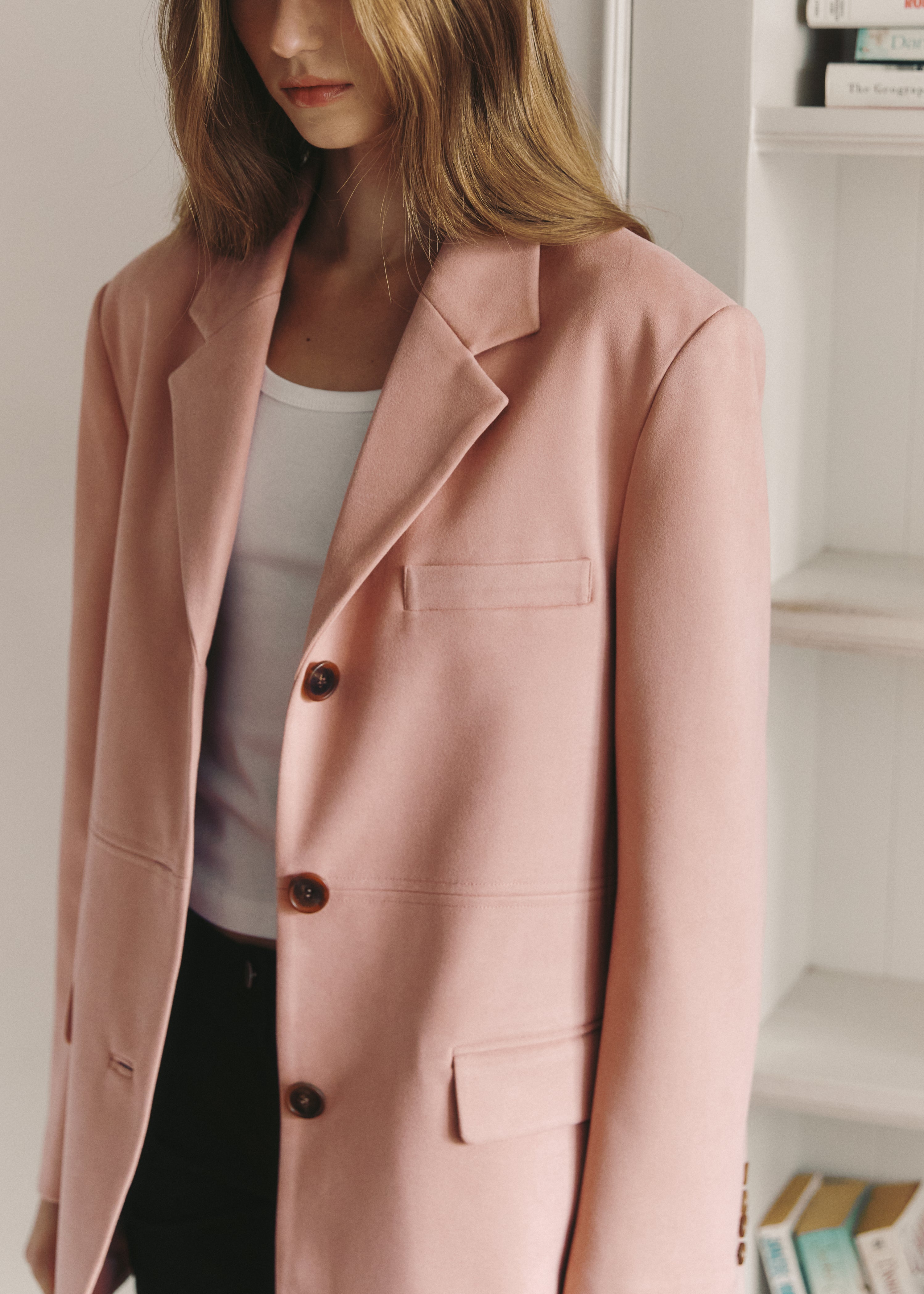 STITCH SUEDE JACKET_PINK