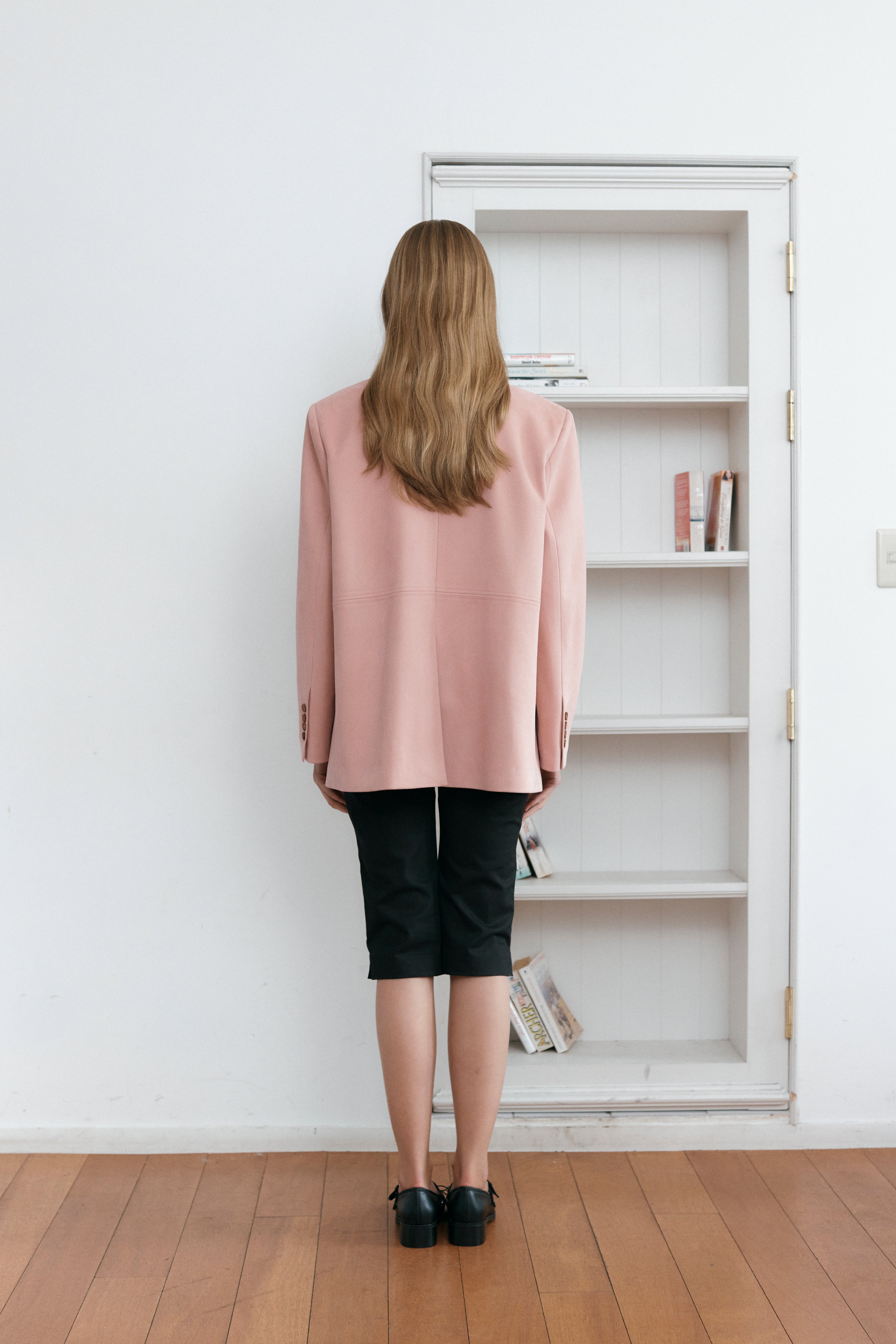 STITCH SUEDE JACKET_PINK