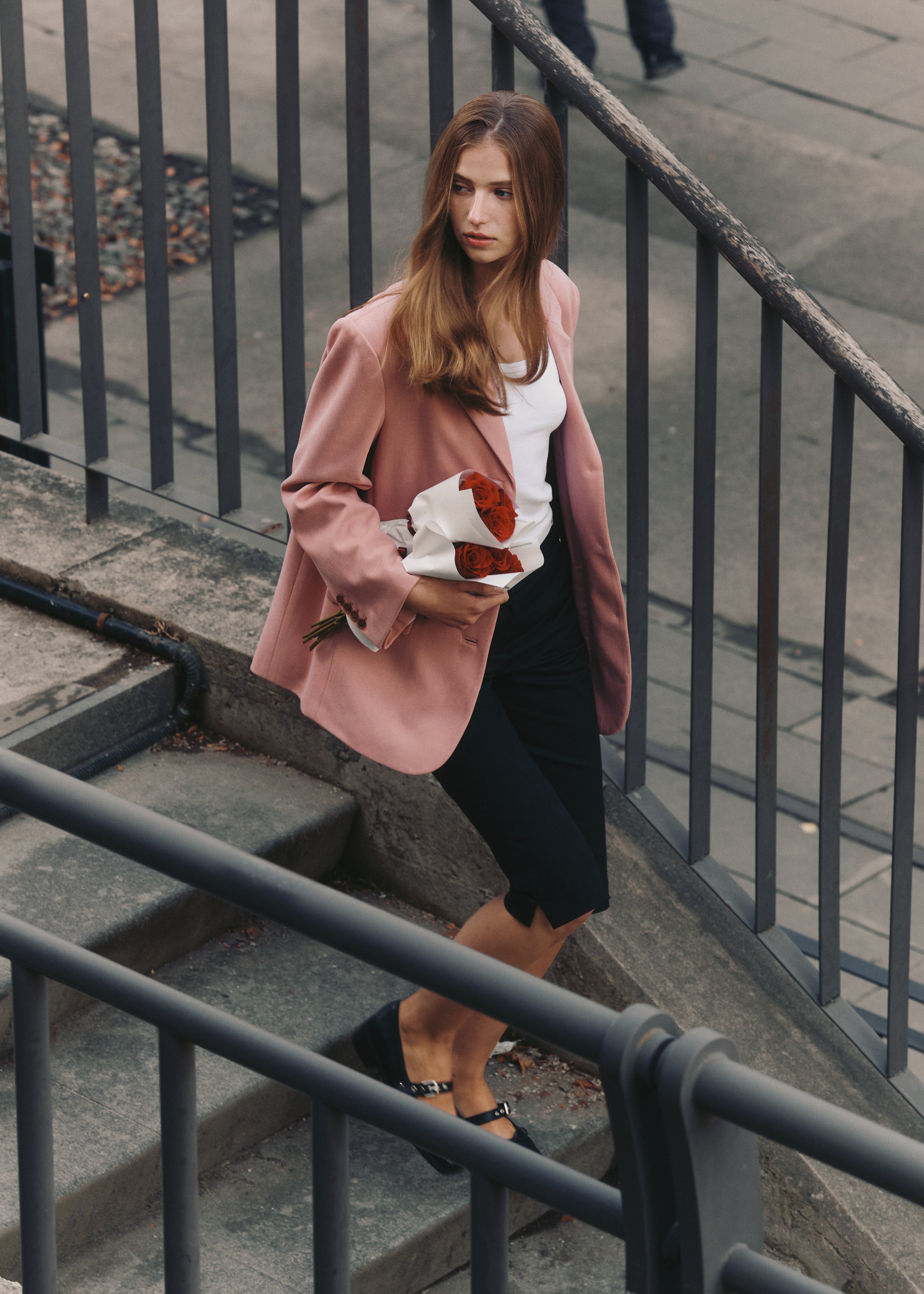 STITCH SUEDE JACKET_PINK