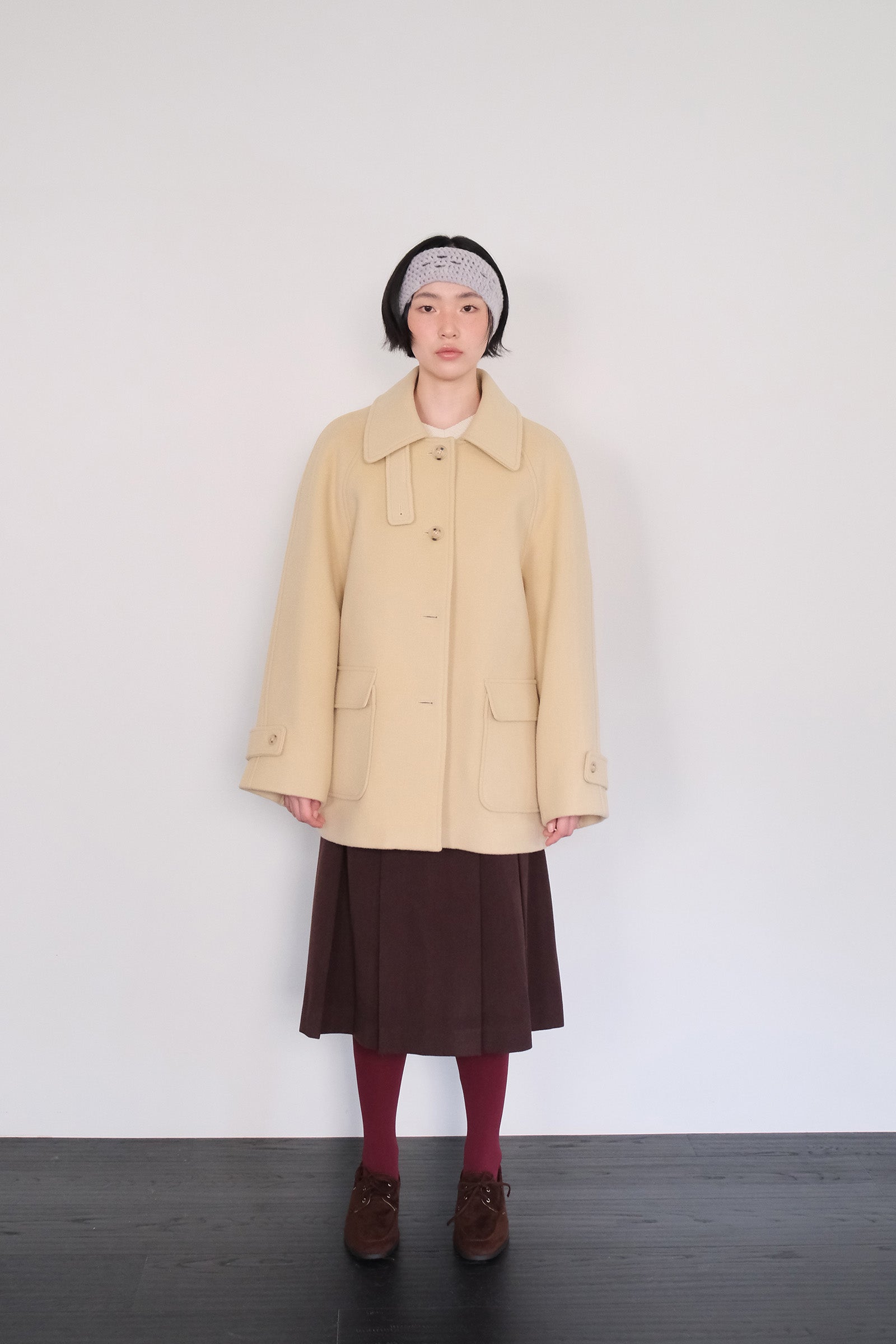 MOUI CLASSIC WOOL HALF COAT_BUTTER