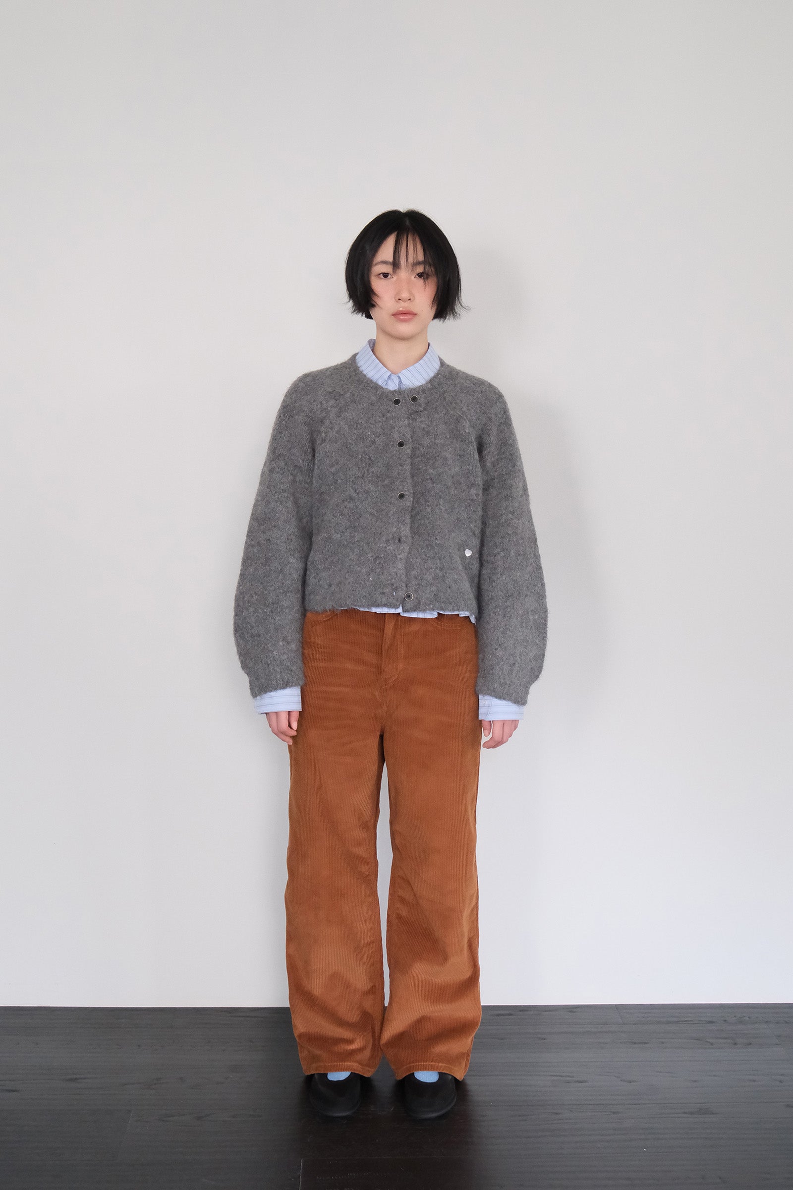 MOUI CLOUD ALPACA KNIT CARDIGAN_DARK GREY
