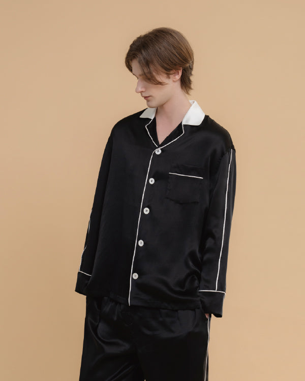 MIDNIGHT MUSE SILK PAJAMAS_BLACK