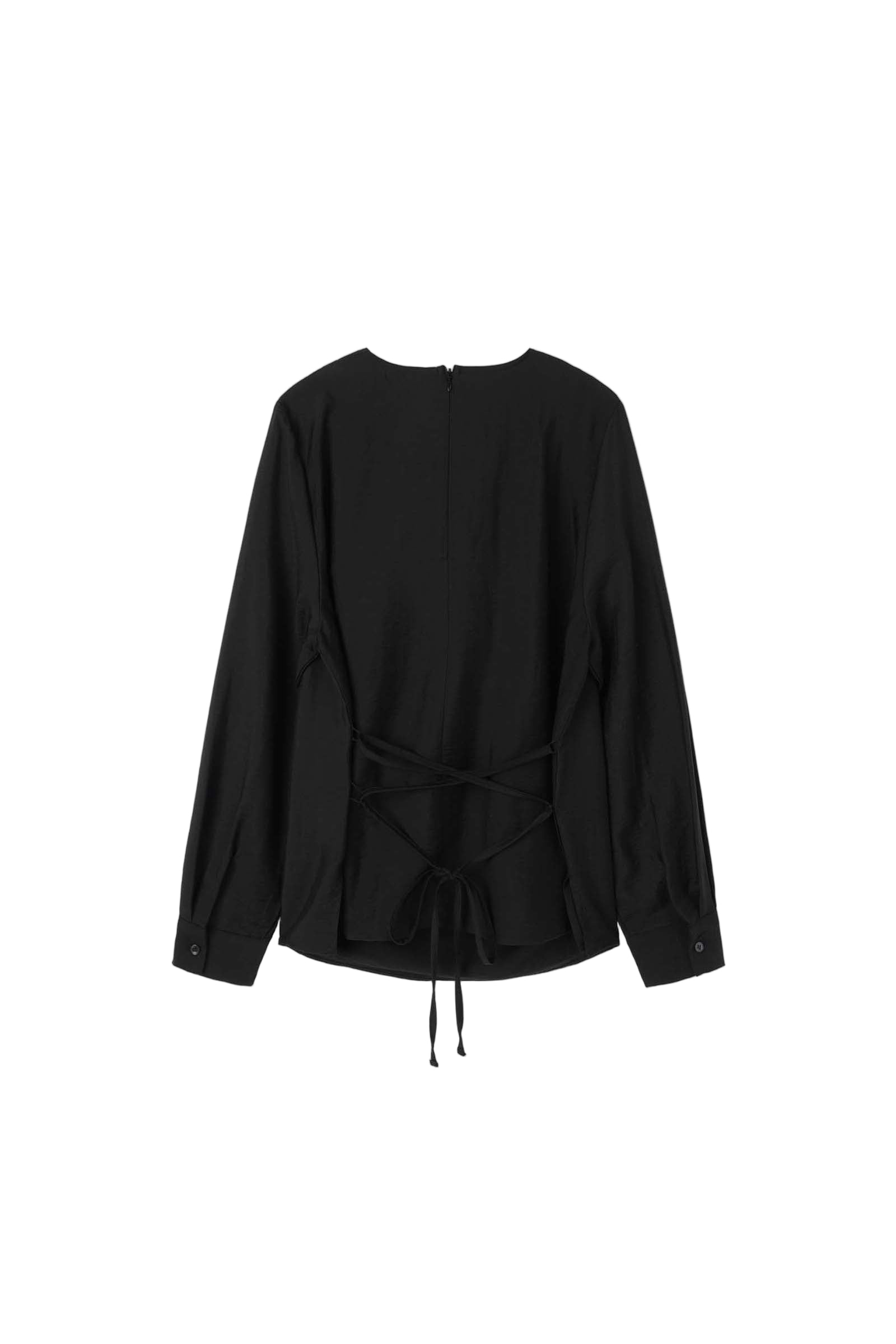 COWL TUCKED BLOUSE_BLACK