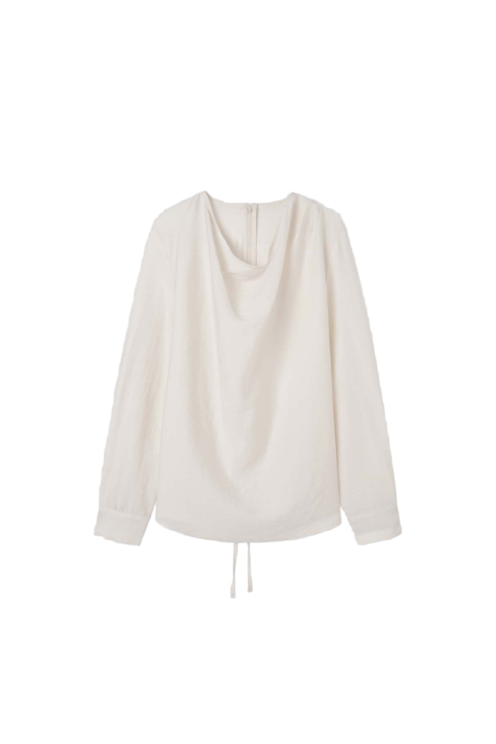 COWL TUCKED BLOUSE_IVORY