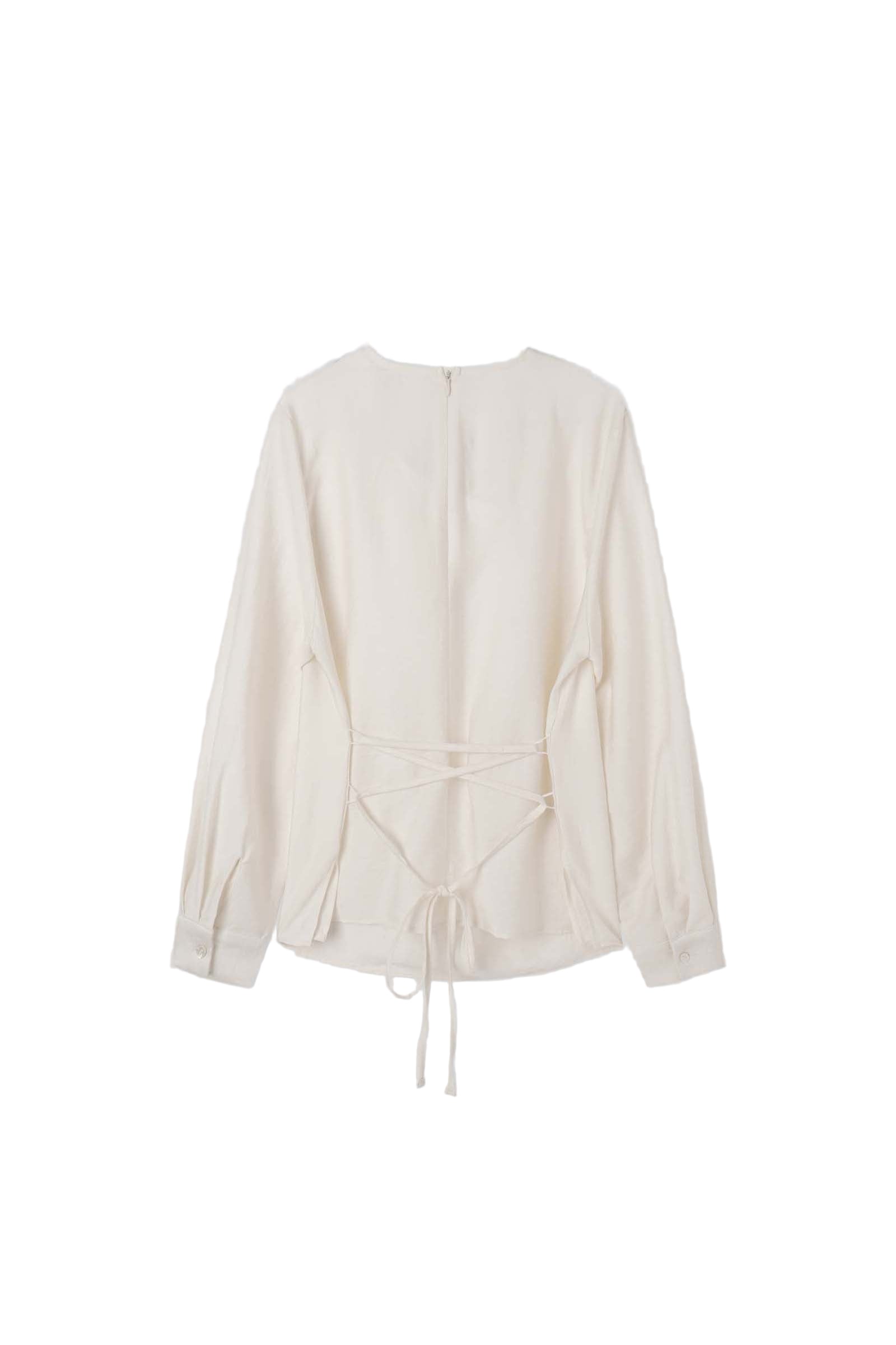 COWL TUCKED BLOUSE_IVORY