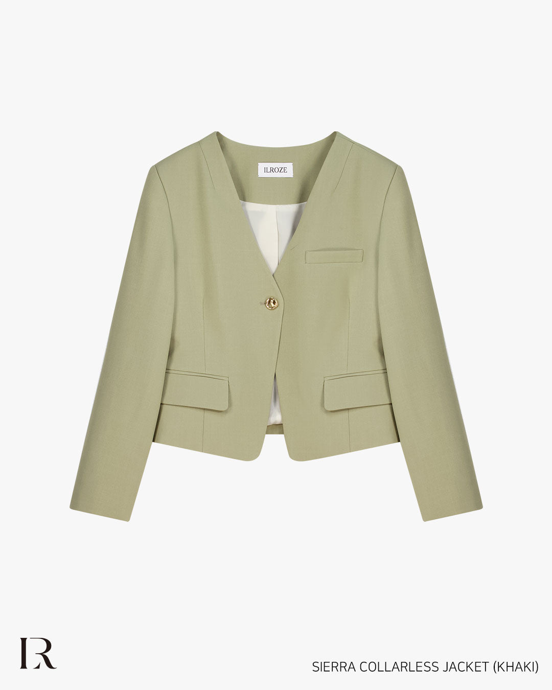 SIERRA COLLARLESS JACKET_KHAKI