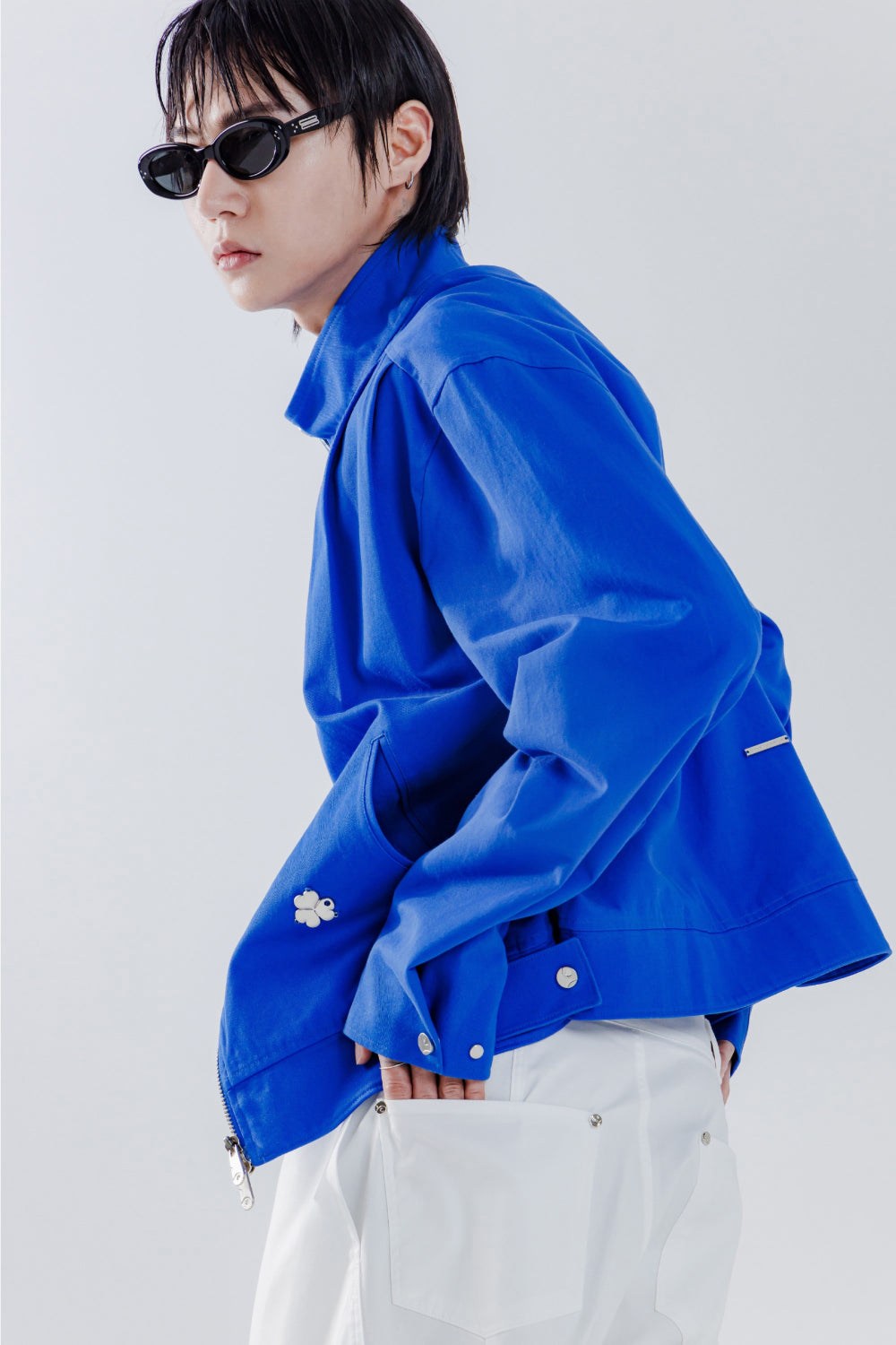 SHOULDER TWO TUCK JACKET_BLUE