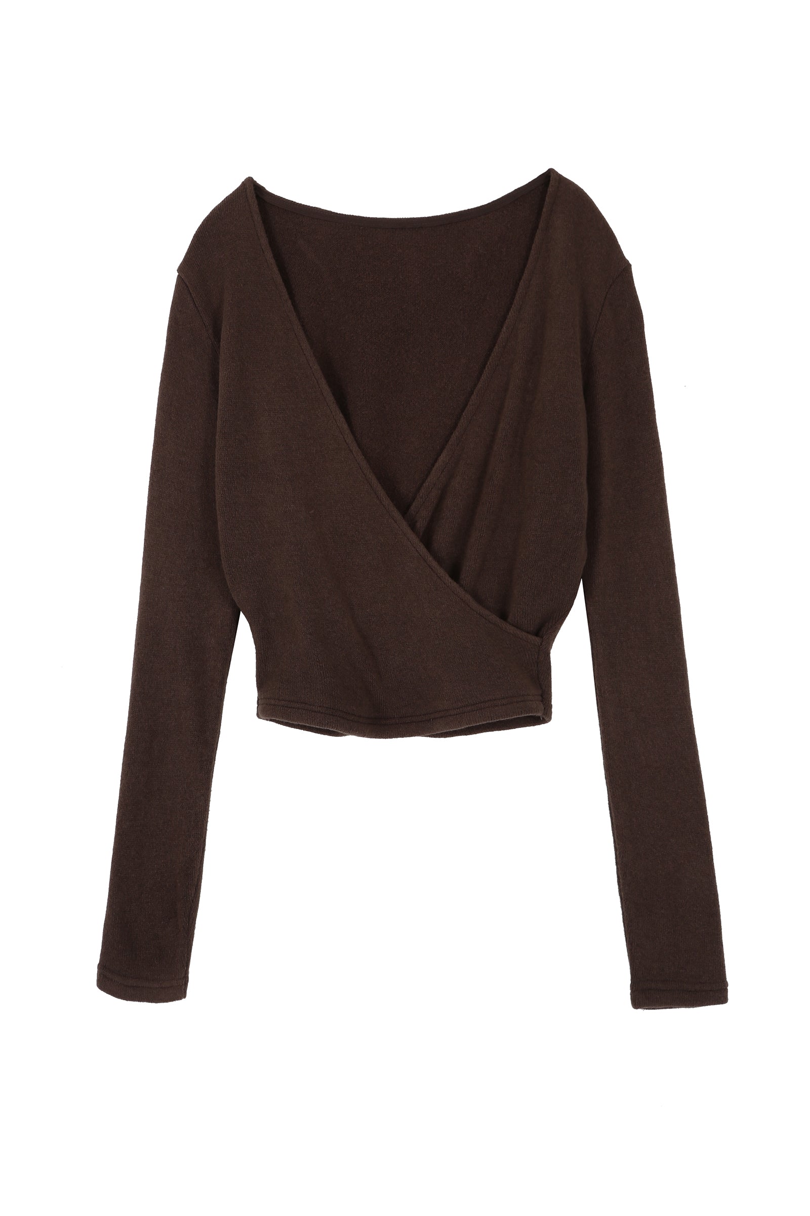 SOFT WRAP KNIT T_BROWN